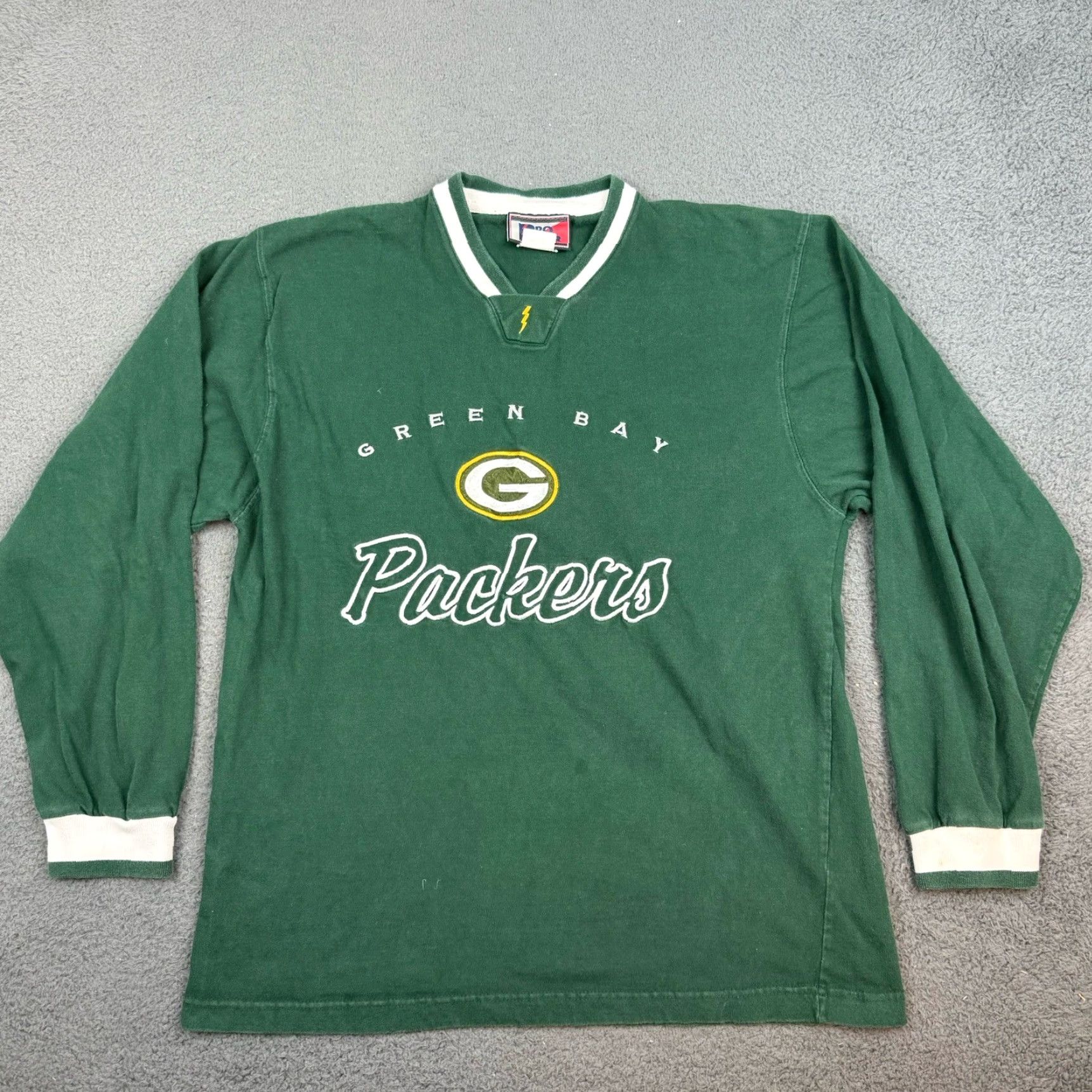 Pro Player VINTAGE Green Bay Packers Shirt Mens Large Green Long Sleeve Pro Player Rugby Size US L / EU 52-54 / 3 - 2 Thumbnail