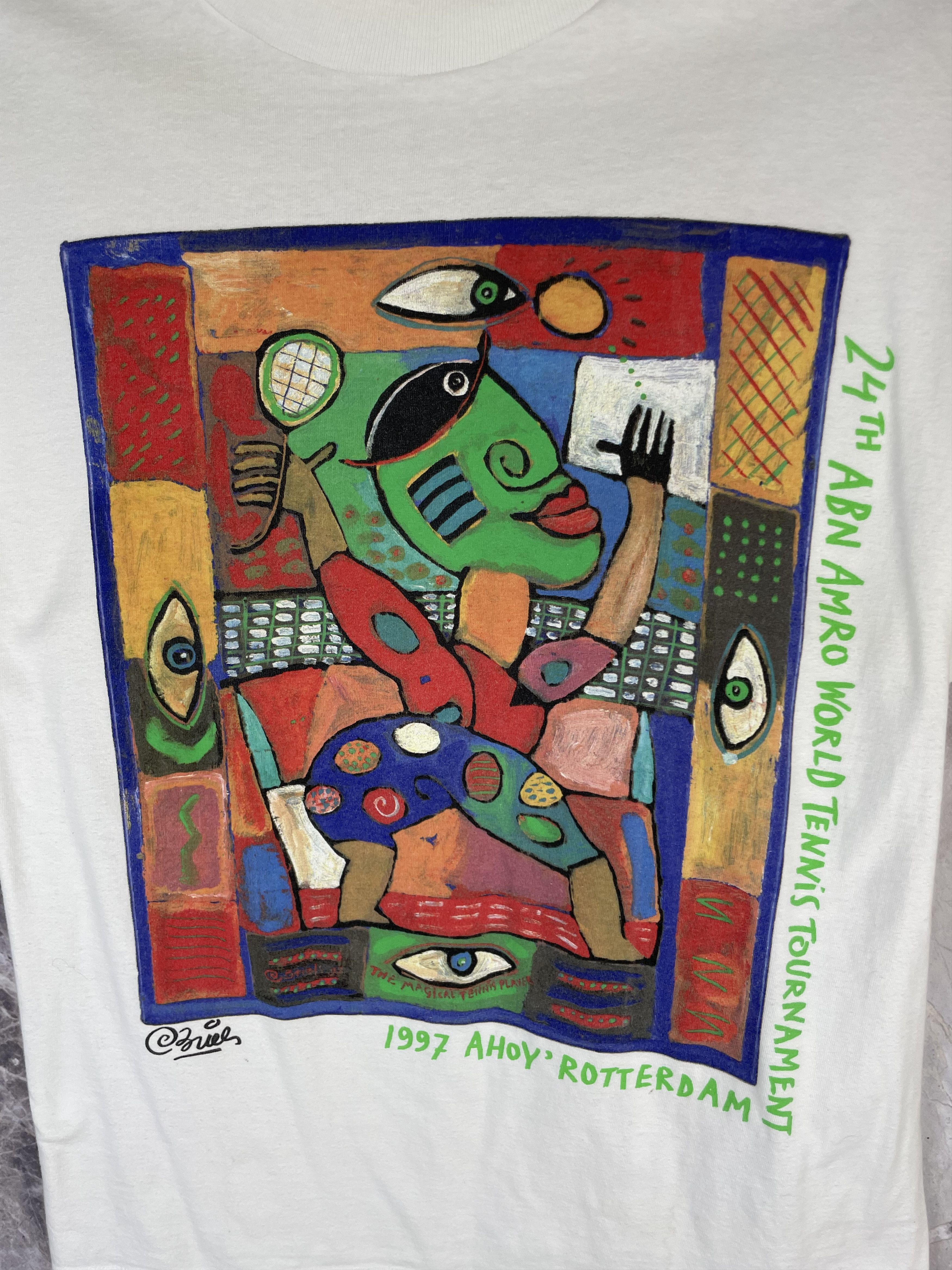 Vintage Vintage 1997 Abn Amro World Tennis Rotterdam Tee Size US L / EU 52-54 / 3 - 3 Thumbnail