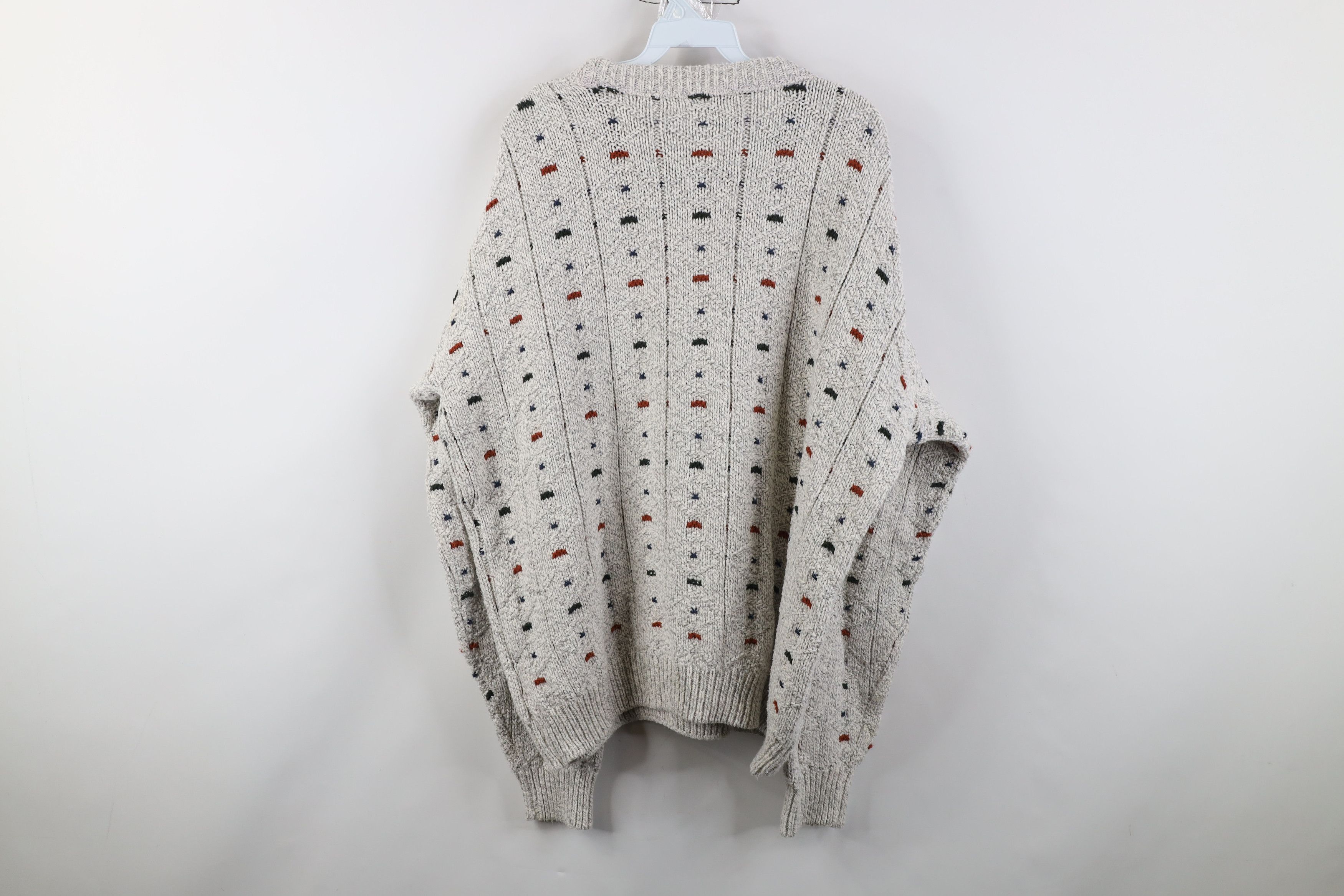 Vintage Vintage 90s Streetwear Cotton Geometric Knit Sweater USA Size US L / EU 52-54 / 3 - 11 Thumbnail