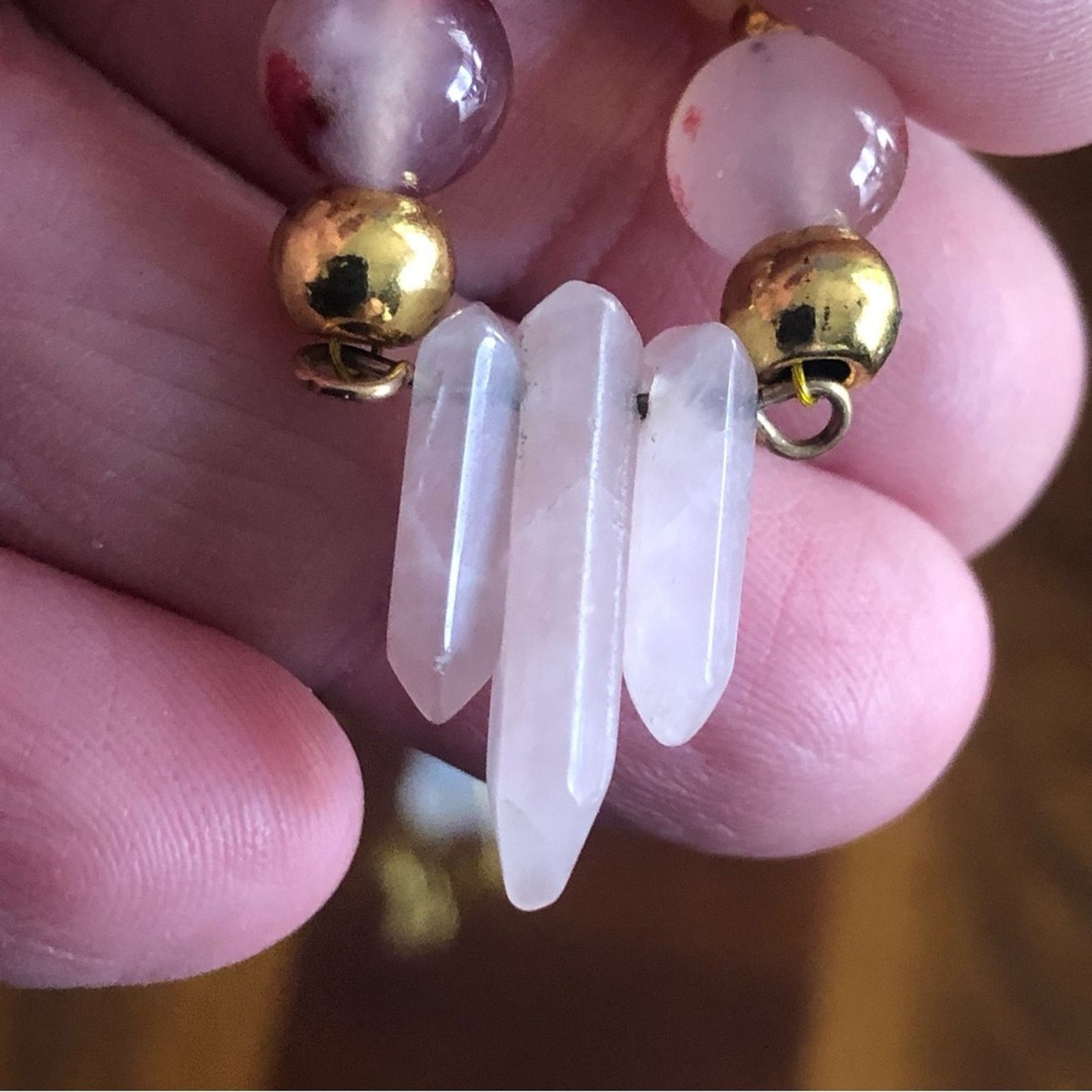 Handmade Handcrafted genuine pink quartz pink tourmaline pearl neckla Size ONE SIZE - 7 Thumbnail
