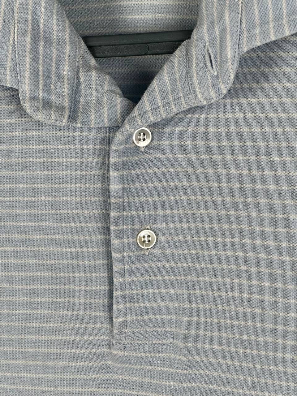 Borriello Napoli Borrelli Napoli Light Blue Striped Polo T Shirt Italy Size US M / EU 48-50 / 2 - 8 Thumbnail
