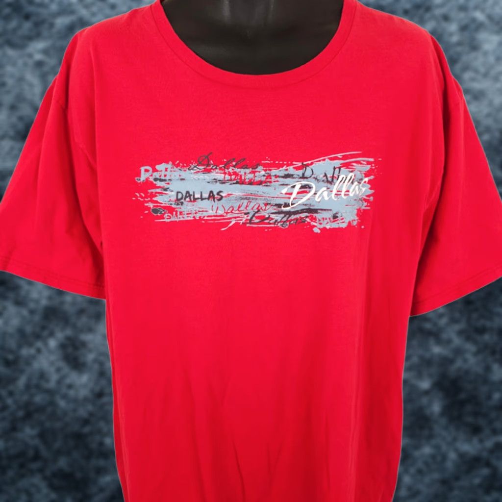 Anvil VINTAGE Dallas Texas T shirt Mens 2XL Red Anvil Destination Tee Size US XXL / EU 58 / 5 - 1 Thumbnail