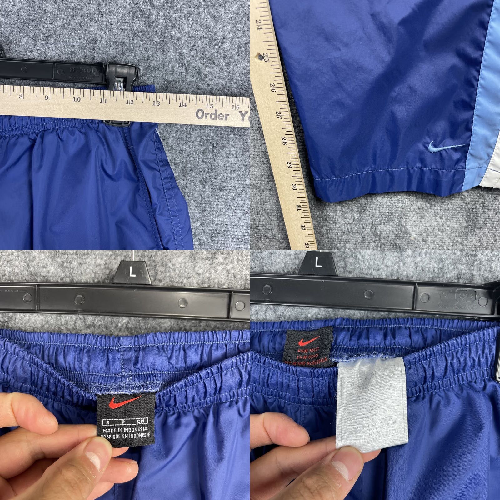 Nike Vintage Nike Track Pants Mens Small Blue Straight Leg Zip Cuff Baggy Windbreaker Size US 29 - 8 Thumbnail
