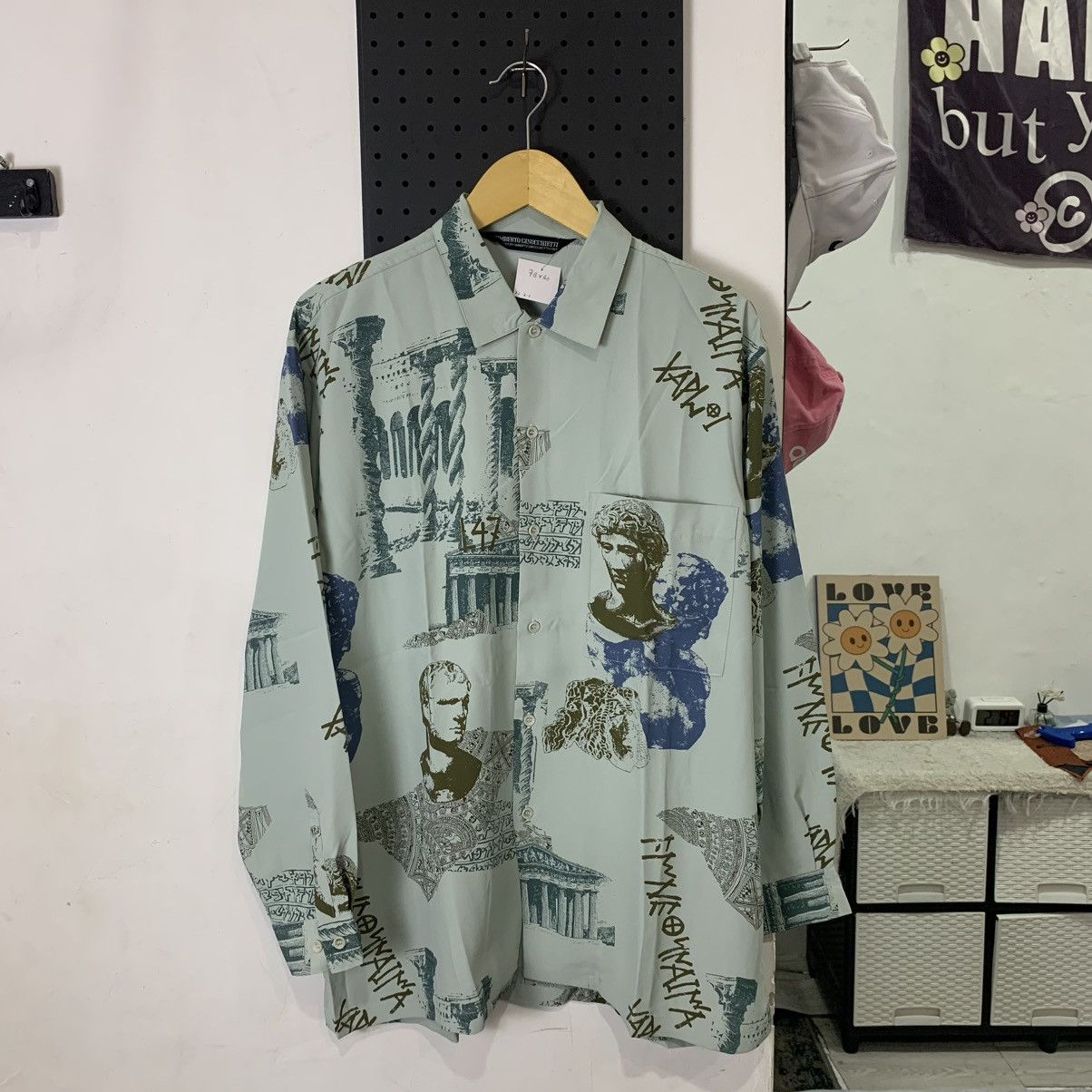 Japanese Brand Umberto Ginocchietti vintage pattern long button shirt Size US XL / EU 56 / 4 - 1 Thumbnail