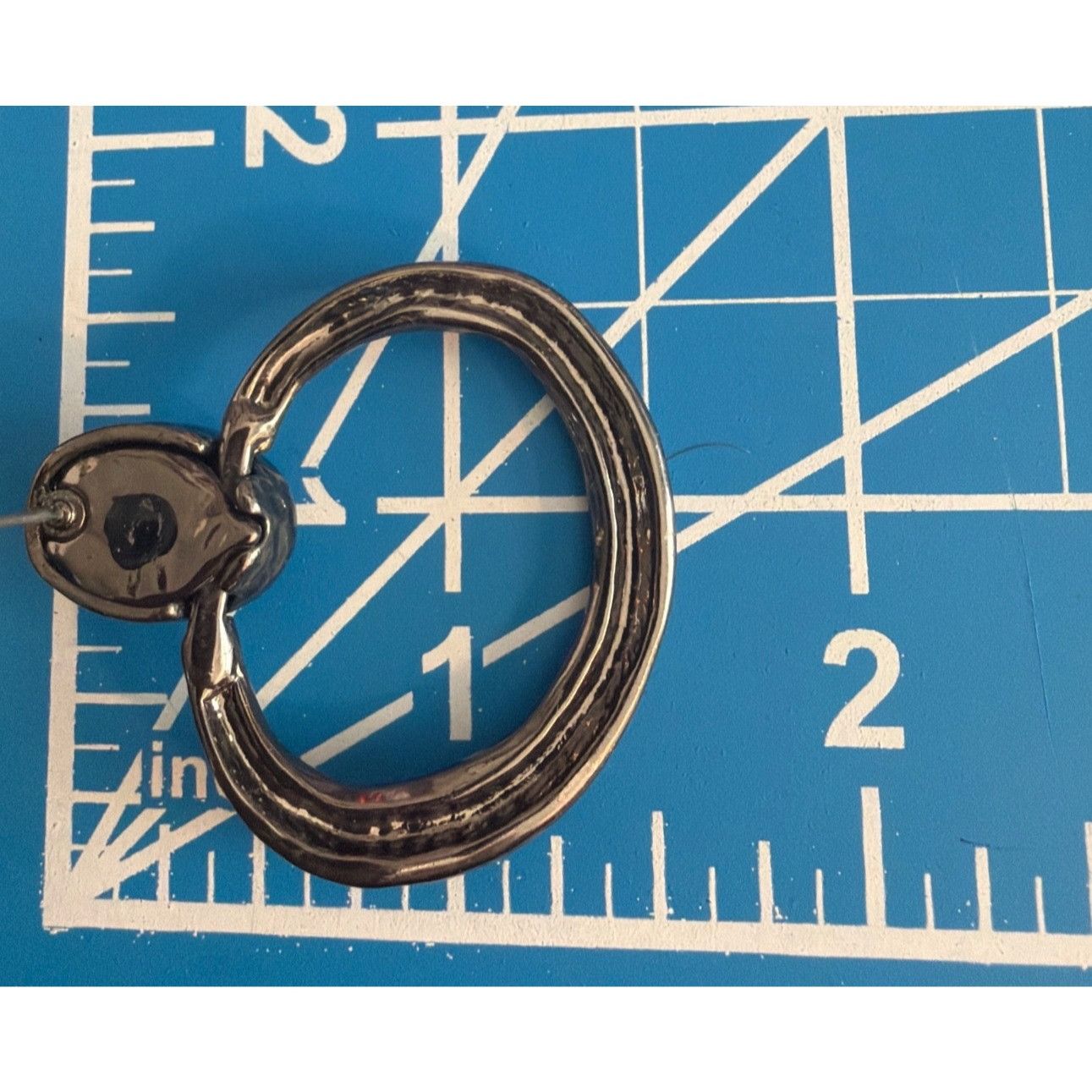 Other Black Gunmetal Door Knocker Earrings Hoops Clear Rhinestone Size ONE SIZE - 4 Thumbnail