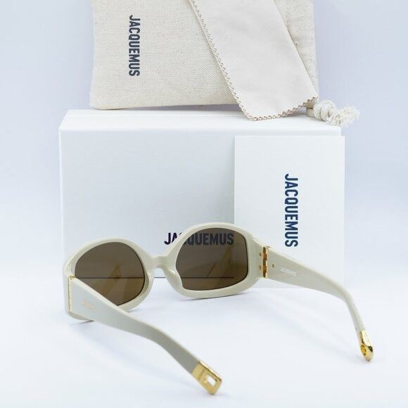 Jacquemus Jacquemus COLAPSO JAC/15 C3 Sunglasses Beige Geometric Frame Size ONE SIZE - 9 Thumbnail