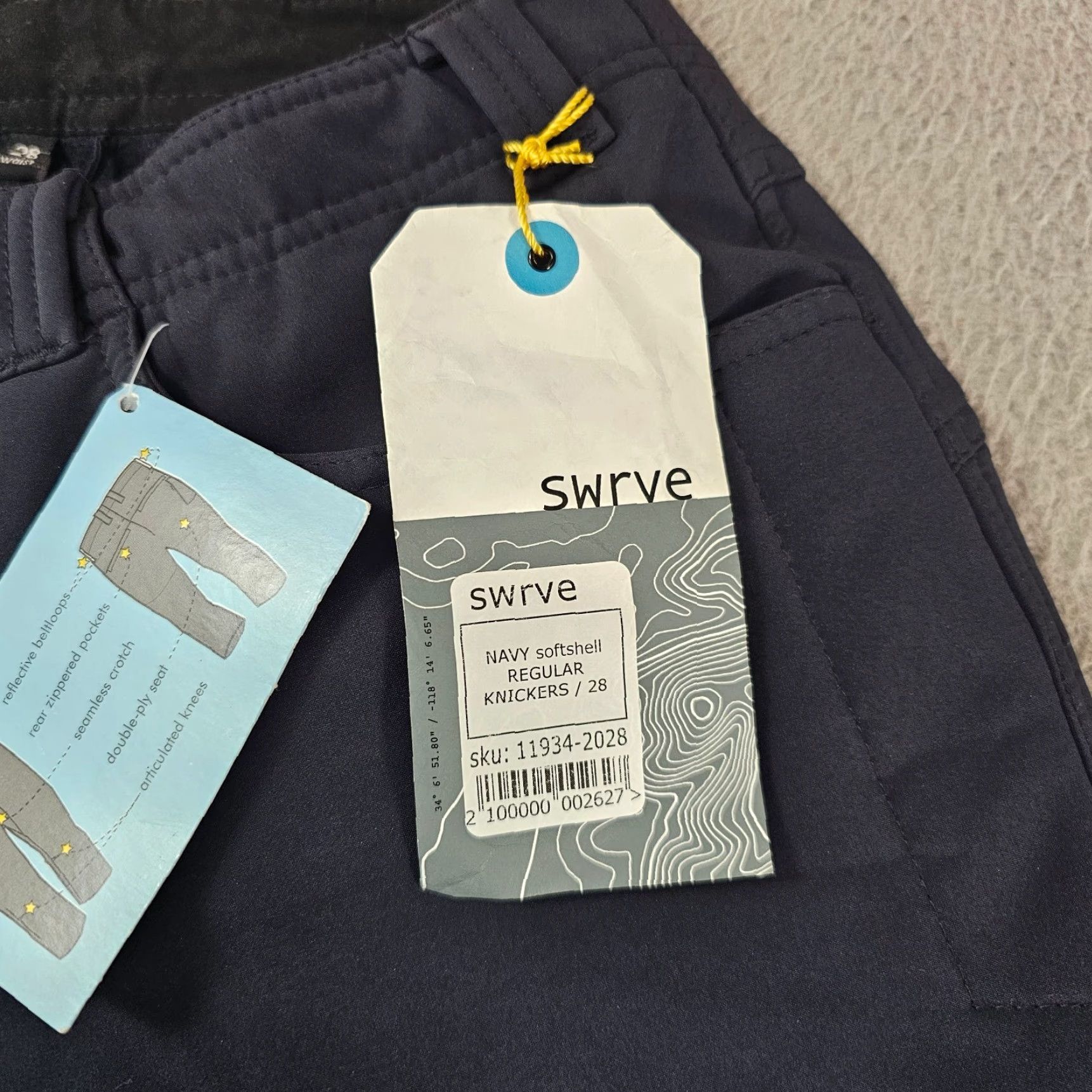 Vintage Swrve Winter Knickers Shorts Mens 28 Regular Navy Water Resistant Softshell Chino Athletic Quick Dry Pockets 19in Inseam Size US 28 / EU 44 - 3 Thumbnail