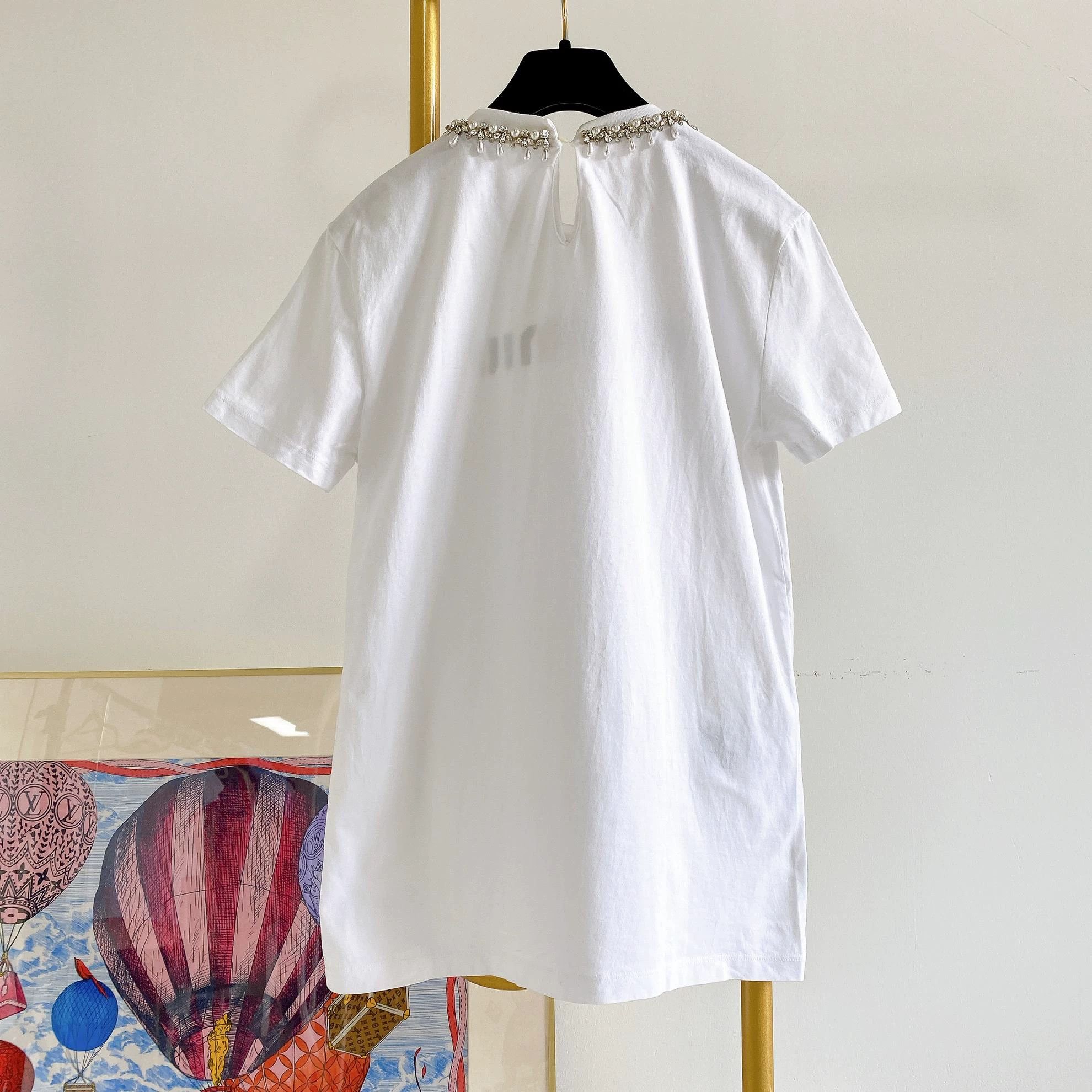 Miu Miu MIU MIU White Letter Logo T-Shirt Size M / US 6-8 / IT 42-44 - 2 Thumbnail