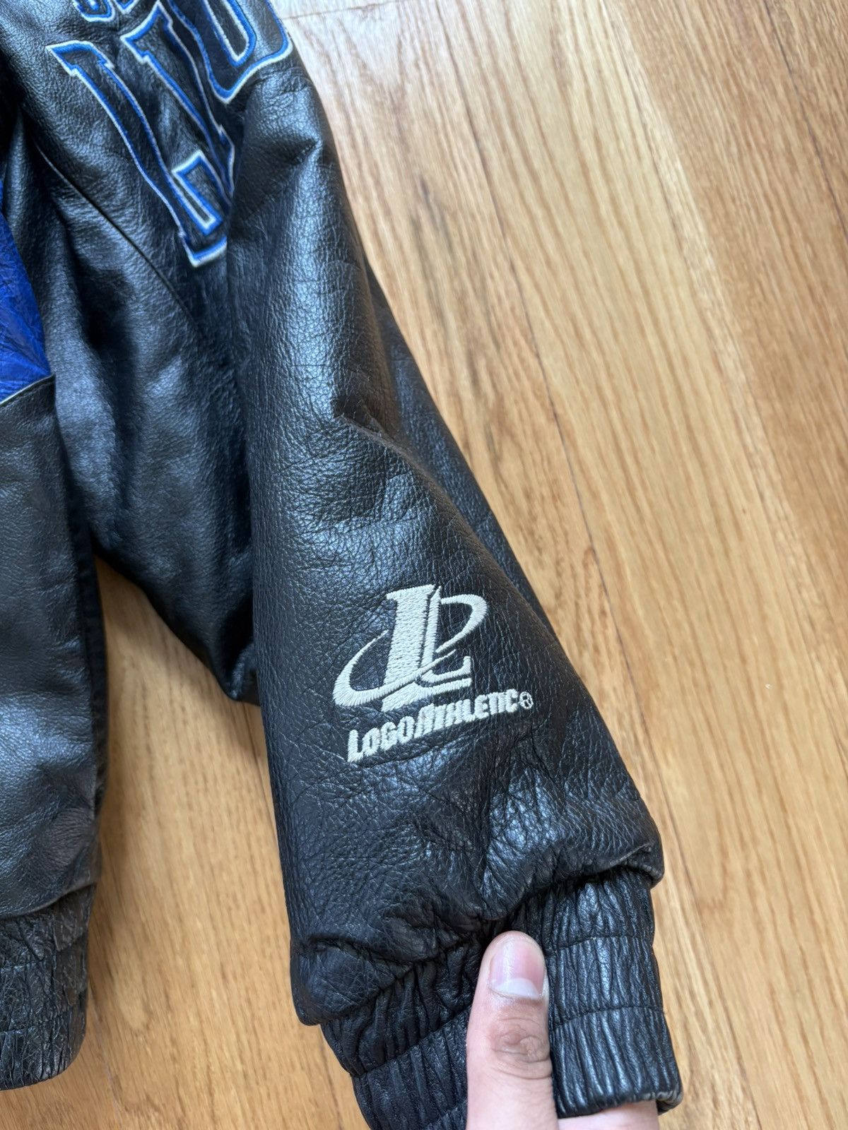 Logo Athletic Detroit Lions Logo 7 Sharktooth VTG 90s Leather Jacket L Size US L / EU 52-54 / 3 - 11 Thumbnail
