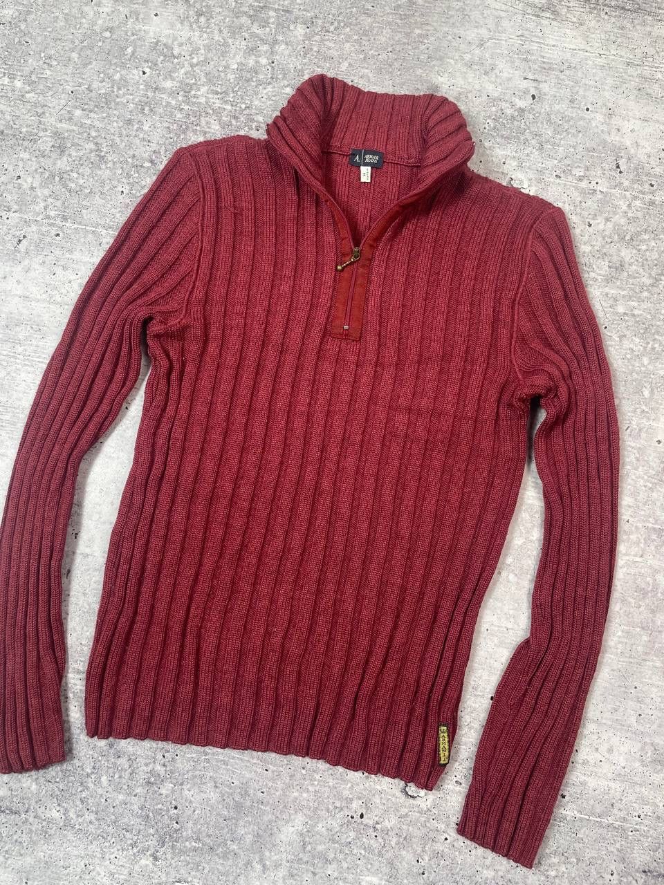 Armani Vintage Armani Jeans Half Zip Knitted Wool Sweater Y2K Size US M / EU 48-50 / 2 - 3 Thumbnail