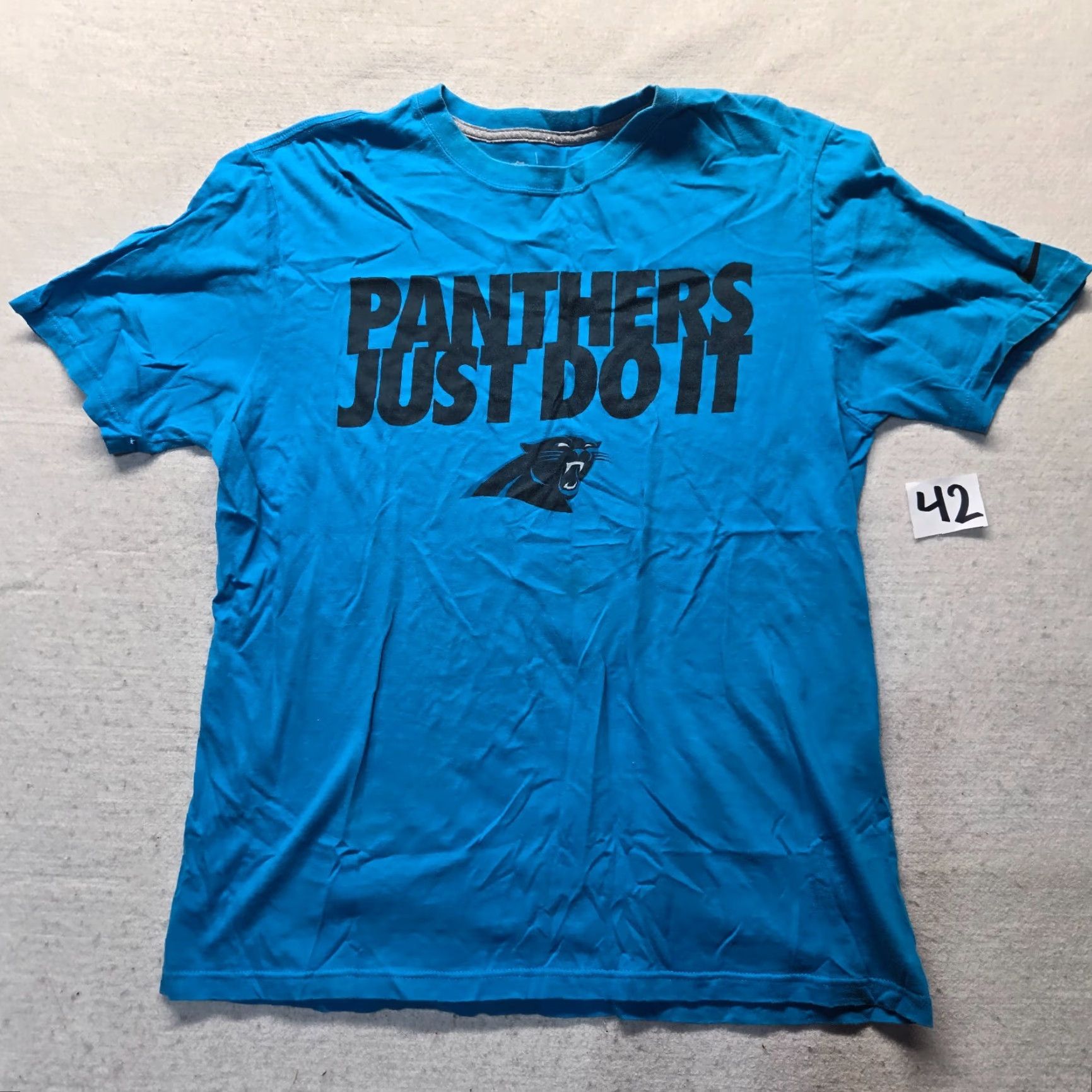 Nike NIKE Shirt Men L Blue Carolina Panthers Short Sleeve Crew Neck Team Apparel T-Shirt Sports 90s Football Mens Size US L / EU 52-54 / 3 - 2 Thumbnail