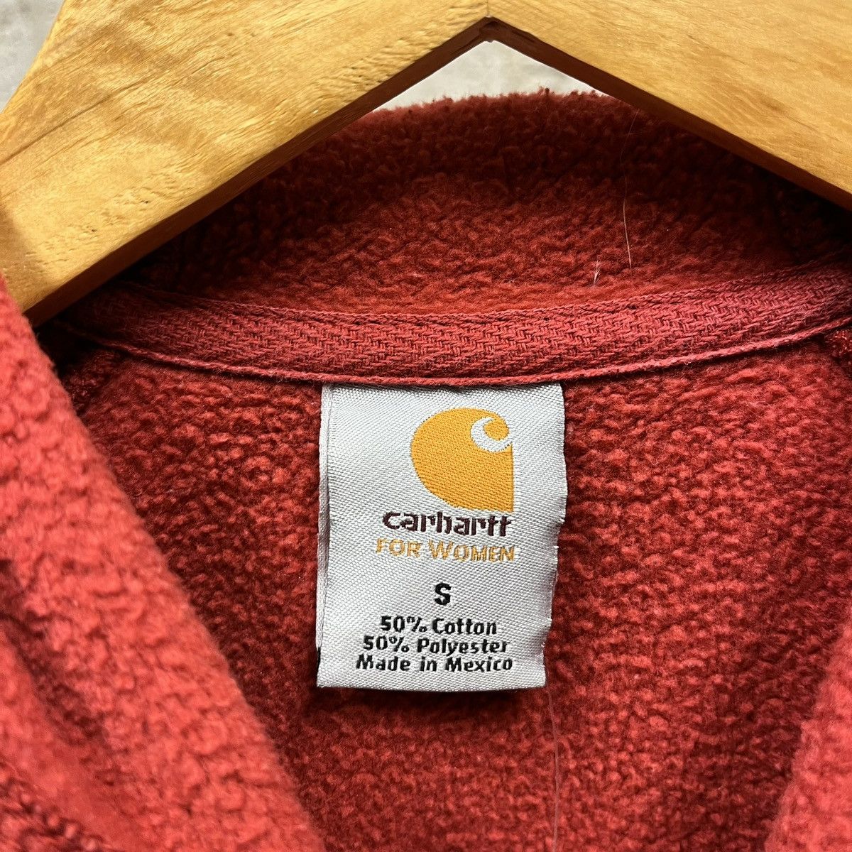 Carhartt Carhartt Women's Red Logo Full Zip Hoodie Jacket Small S Size S / US 4 / IT 40 - 3 Thumbnail