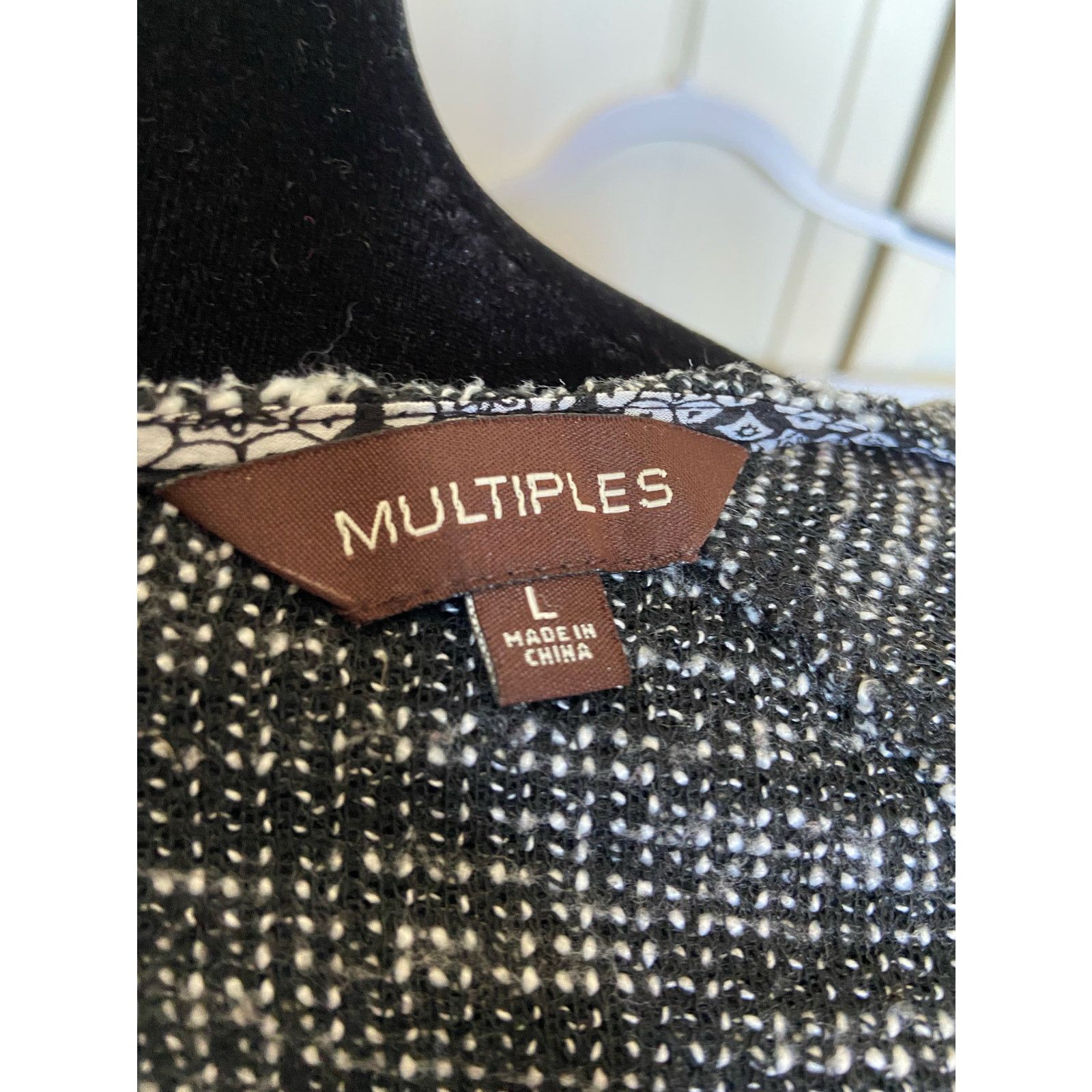 Other Multiples Textured Lace Sweater Tunic Black Gray White Large Size L / US 10 / IT 46 - 4 Thumbnail