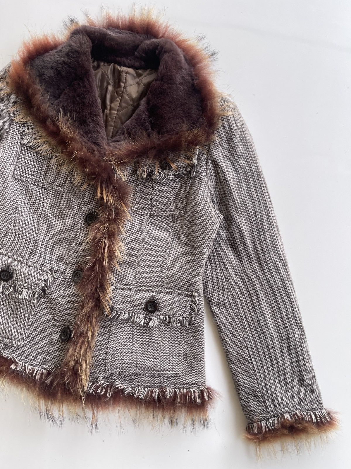 Japanese Brand Vintage St.Almeida Real Rabbit Fur Raccoon Luxury Coat Size M / US 6-8 / IT 42-44 - 5 Thumbnail