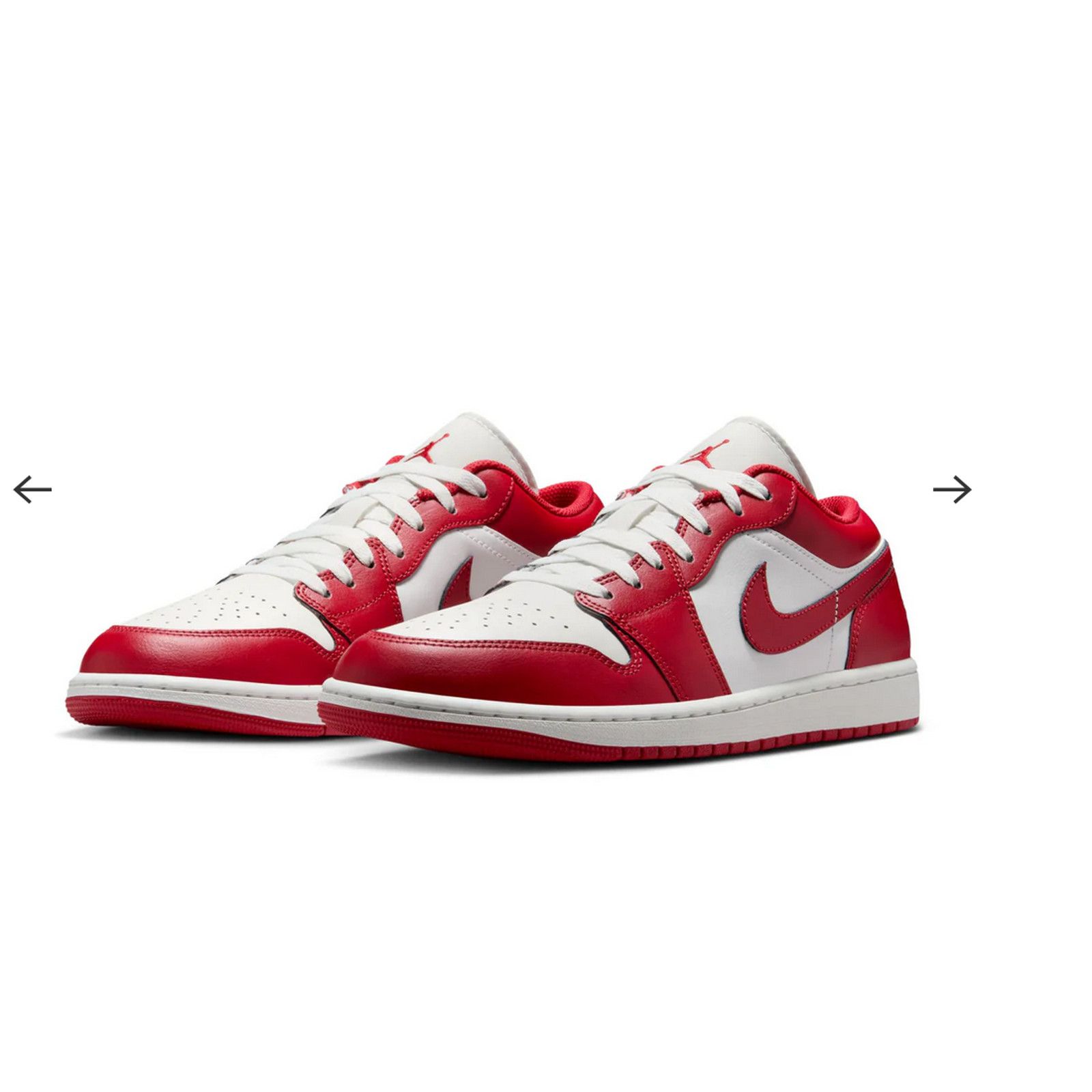 Nike Air Jordan 1 Low Summit White/Varsity Red 12.5M(08) Size US 12.5 / EU 45-46 - 1 Thumbnail