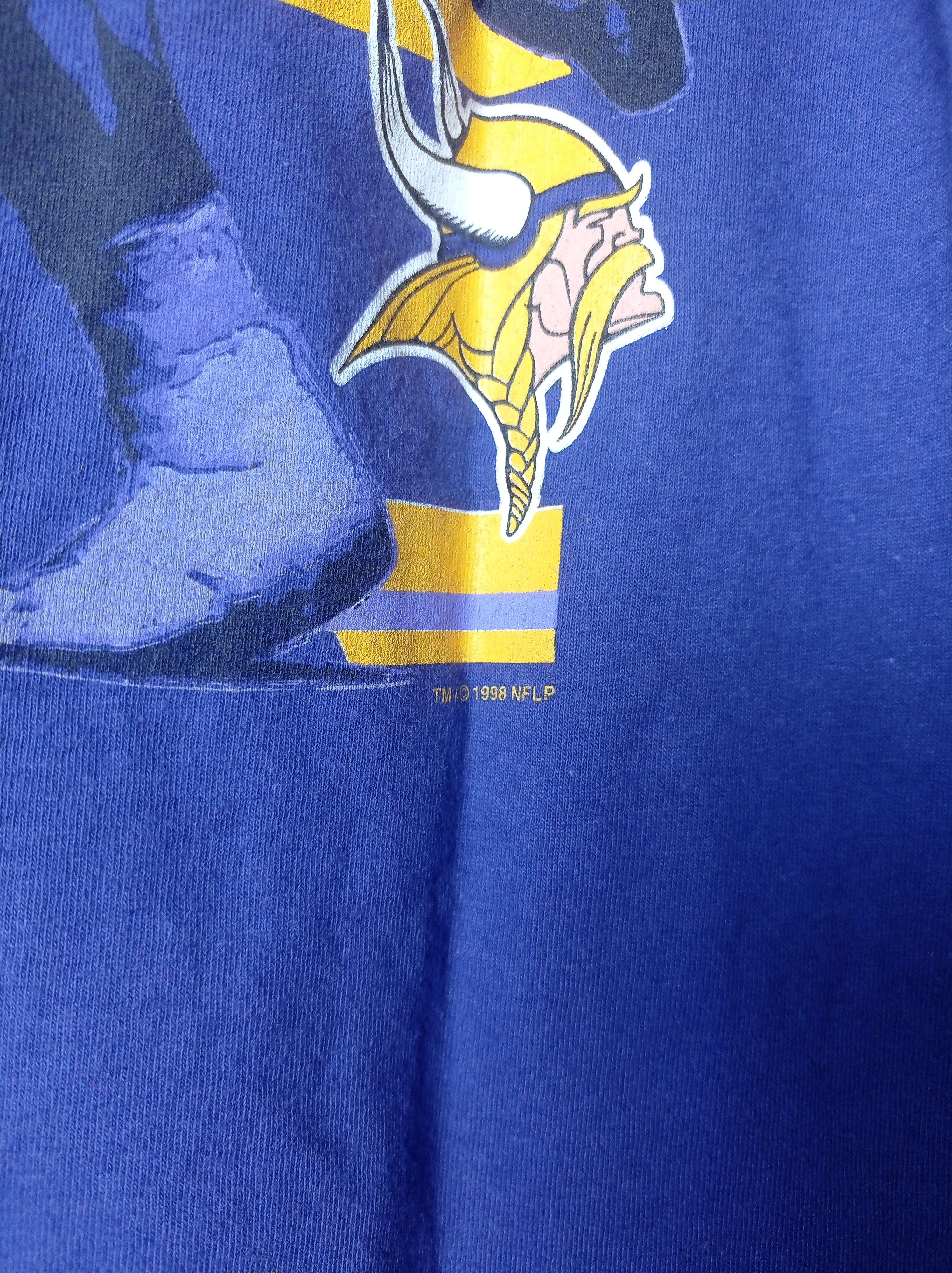 NFL Vintage 1998s 90s NFL Minnesota Vikings Tee Shirt Size US L / EU 52-54 / 3 - 3 Thumbnail