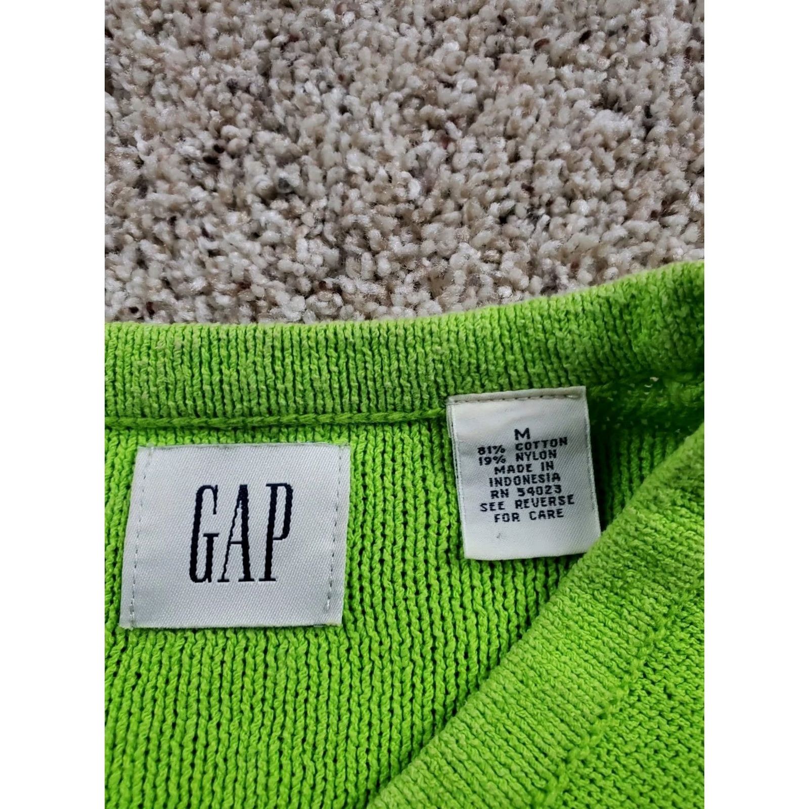 Gap VINTAGE Gap Knit Sweater Womens Medium Green V-Neck Long Sleeve 90s Pullover Casual Knit Heavyweight Cotton Ramie Size M / US 6-8 / IT 42-44 - 4 Thumbnail