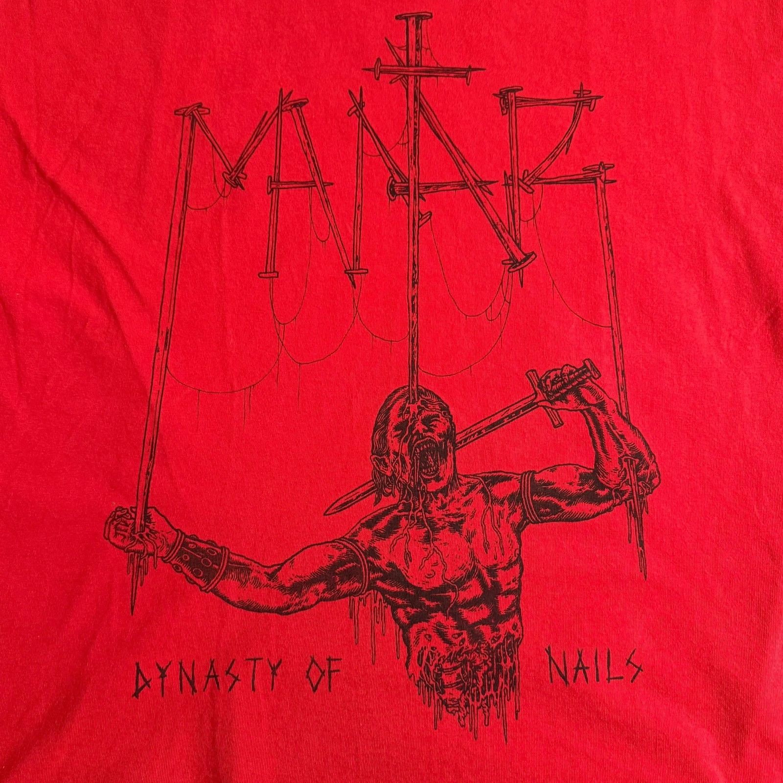 Band Tees Mantar Band Dynasty Of Nails Red T-Shirt Size XL Size US XL / EU 56 / 4 - 2 Thumbnail