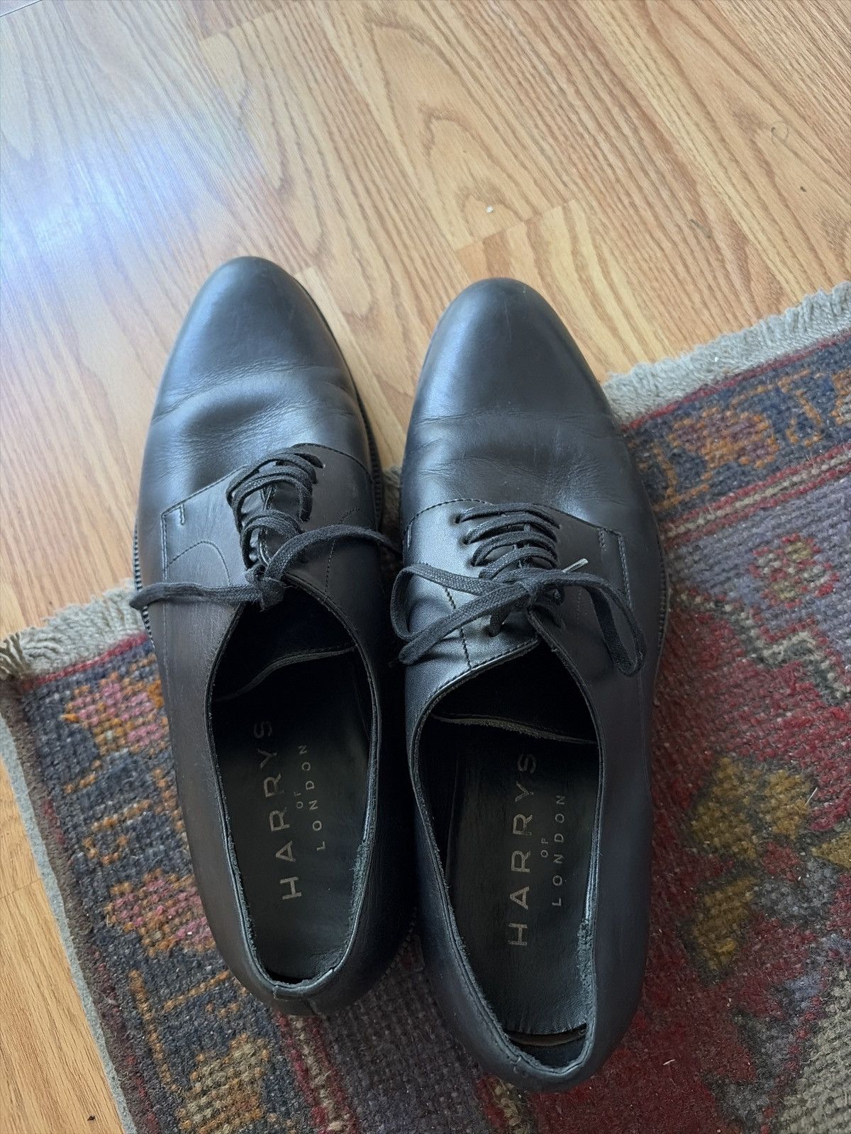 Harrys Of London Black Cap-toe Leather Derby by Harrys of London Size US 10.5 / EU 43-44 - 5 Thumbnail