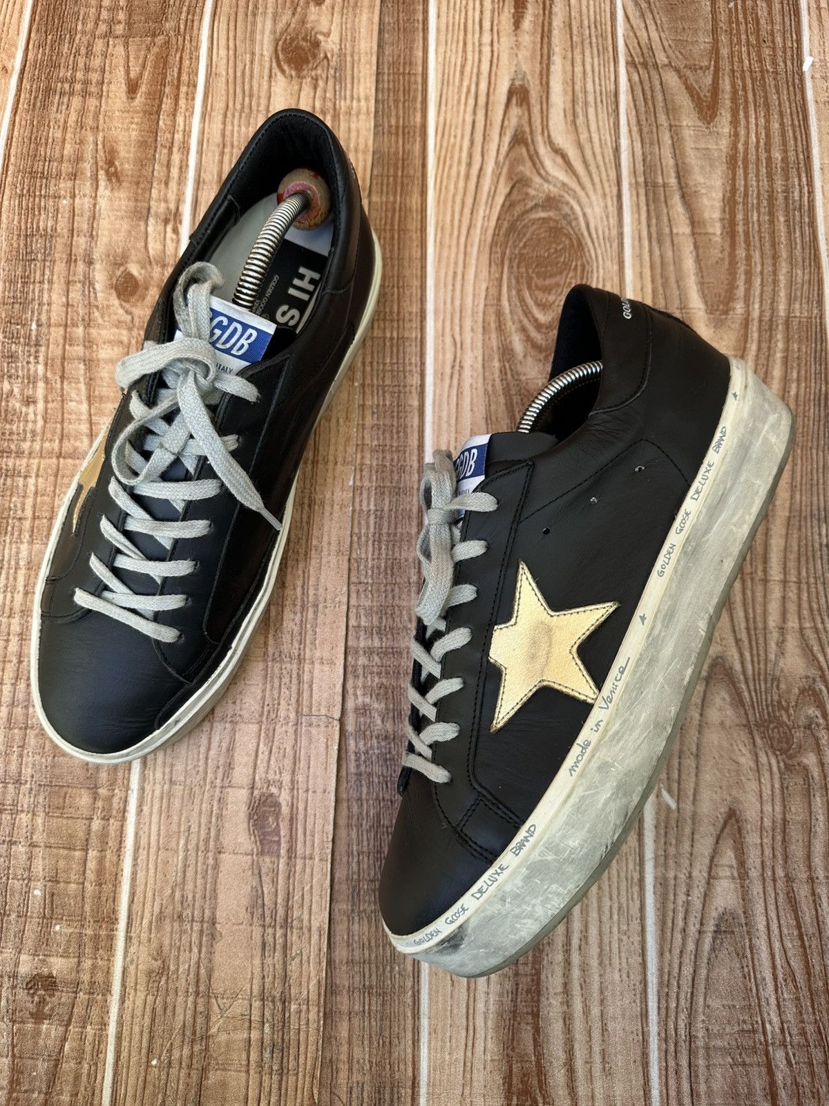 Golden Goose Golden Goose GGDB High Star Black Silver Low Top Sneakers Size US 9 / EU 42 - 3 Thumbnail