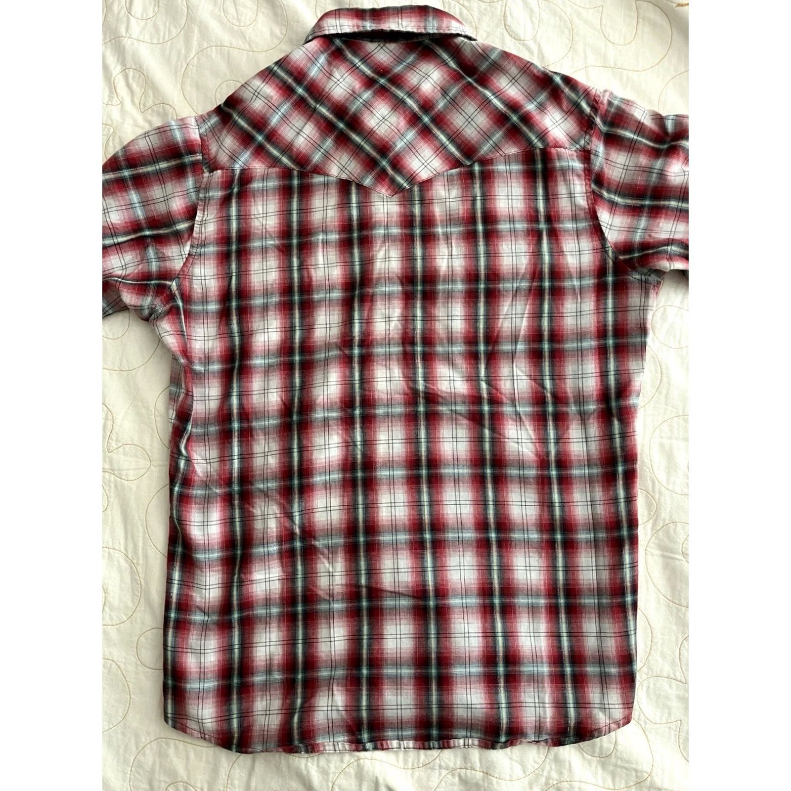 Wrangler VINTAGE Wrangler Pearl Snap Shirt Men’s M Red Plaid Short Sleeve Western Rodeo Shirt Size US M / EU 48-50 / 2 - 5 Thumbnail