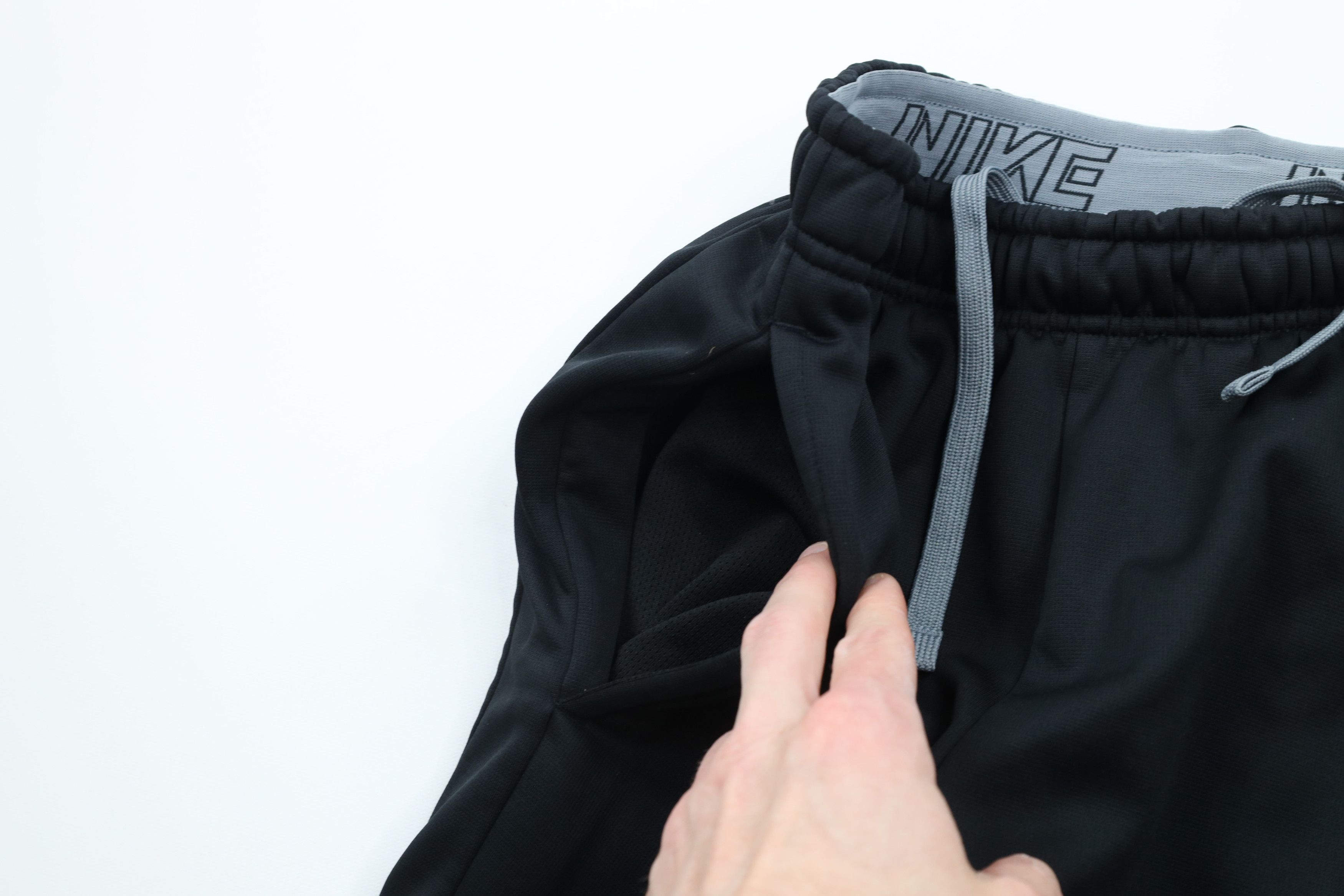 Nike × Vintage Vintage Nike Mini Swoosh Wide Leg Sweatpants Pants Black Size 36 - 6 Thumbnail