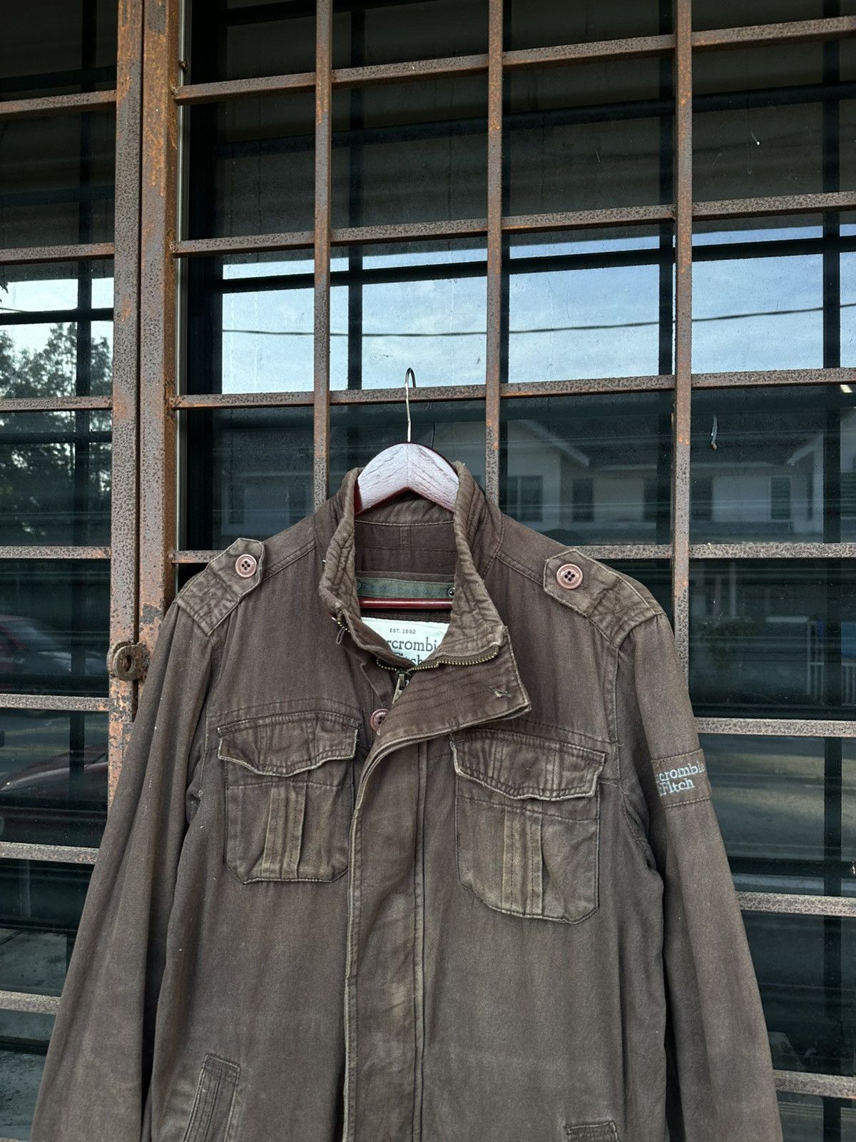 Vintage THRASHED Faded Abercrombie Brown Utility Jacket Size US M / EU 48-50 / 2 - 5 Thumbnail