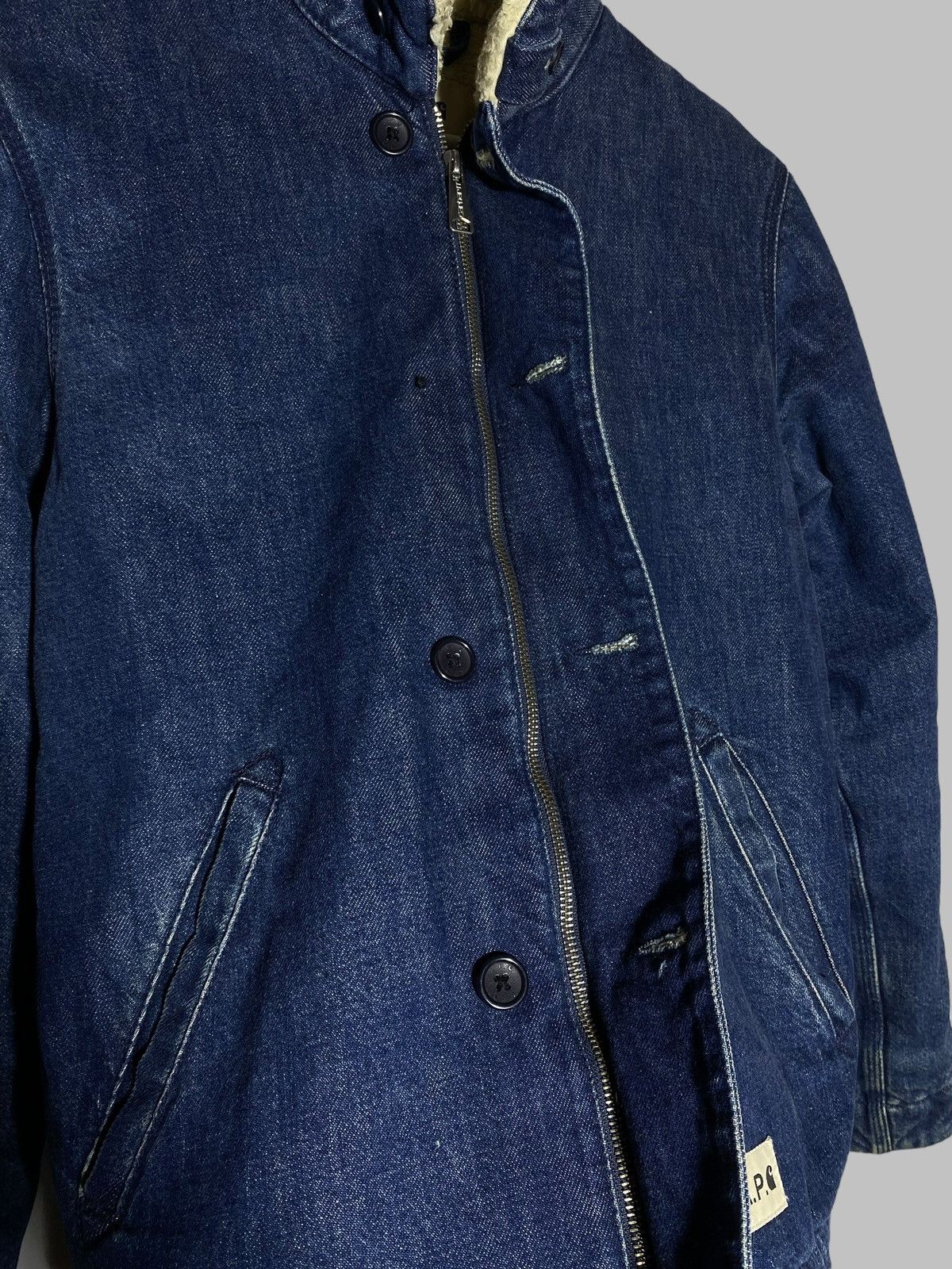 A.P.C. × Carhartt A.P.C. Carhartt Sherpa Trucker Vibes Raw Denim Paris Collab Size US S / EU 44-46 / 1 - 21 Thumbnail