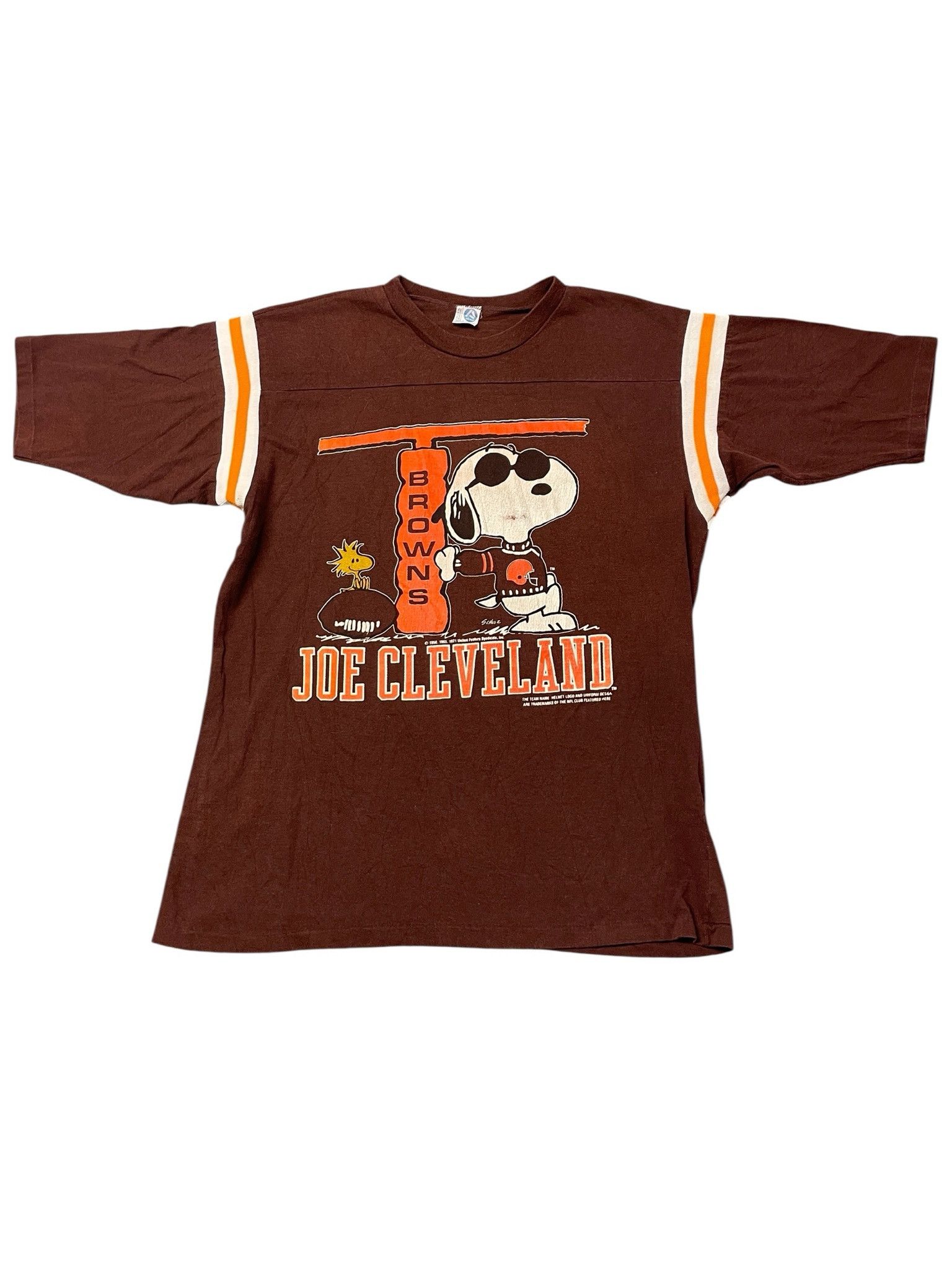 X-LARGE Vintage Cleveland Browns Joe Cleveland Snoopy Jersey T-Shirt Size US XL / EU 56 / 4 - 1 Thumbnail