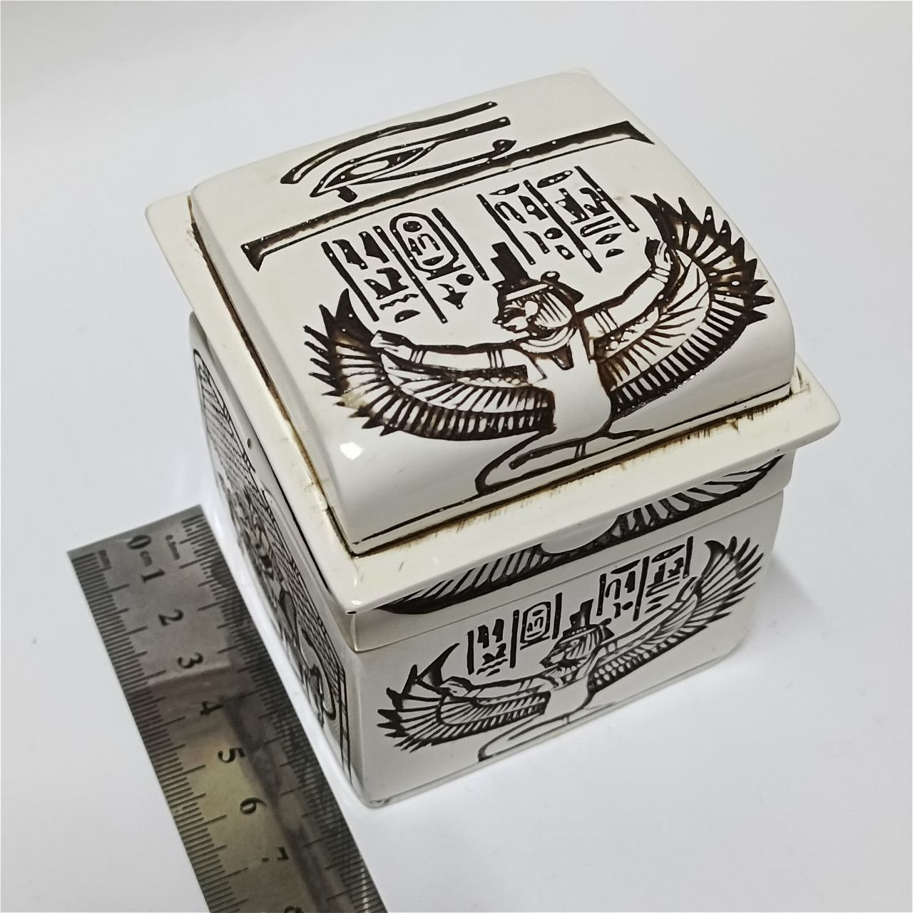 Other Egyptian canopic jar set in engraved box pharaonic art Size ONE SIZE - 7 Thumbnail