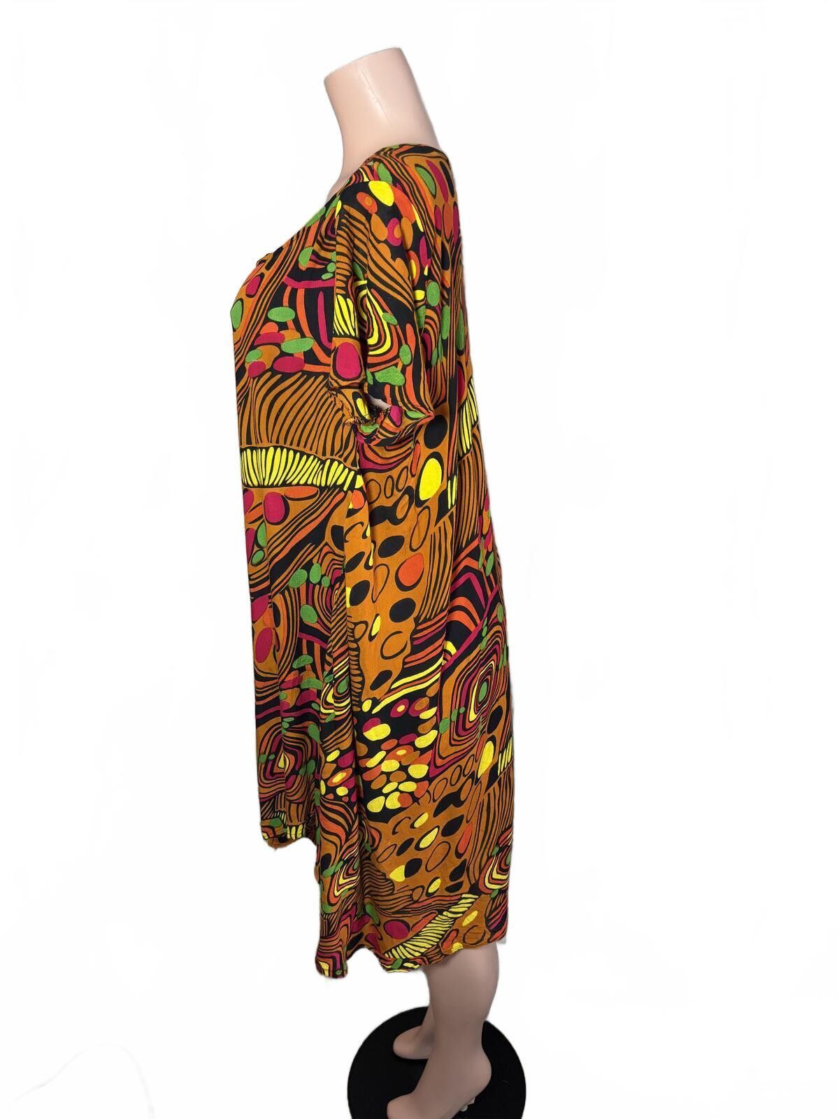 Other Boho Festival Dress Bold Tribal Print Flowy Chic. Large. Size L / US 10 / IT 46 - 4 Thumbnail