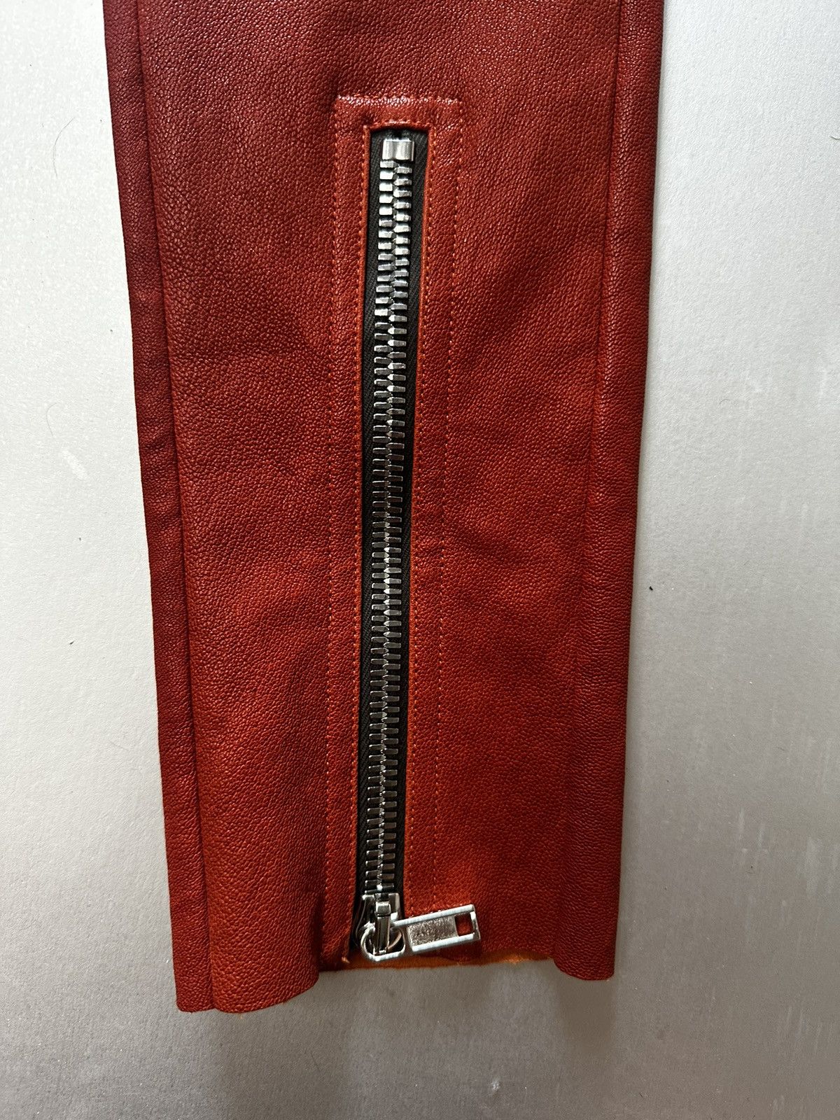 Rick Owens Rare color red STROBE Leather leggings Size 27" / US 4 / IT 40 - 5 Thumbnail
