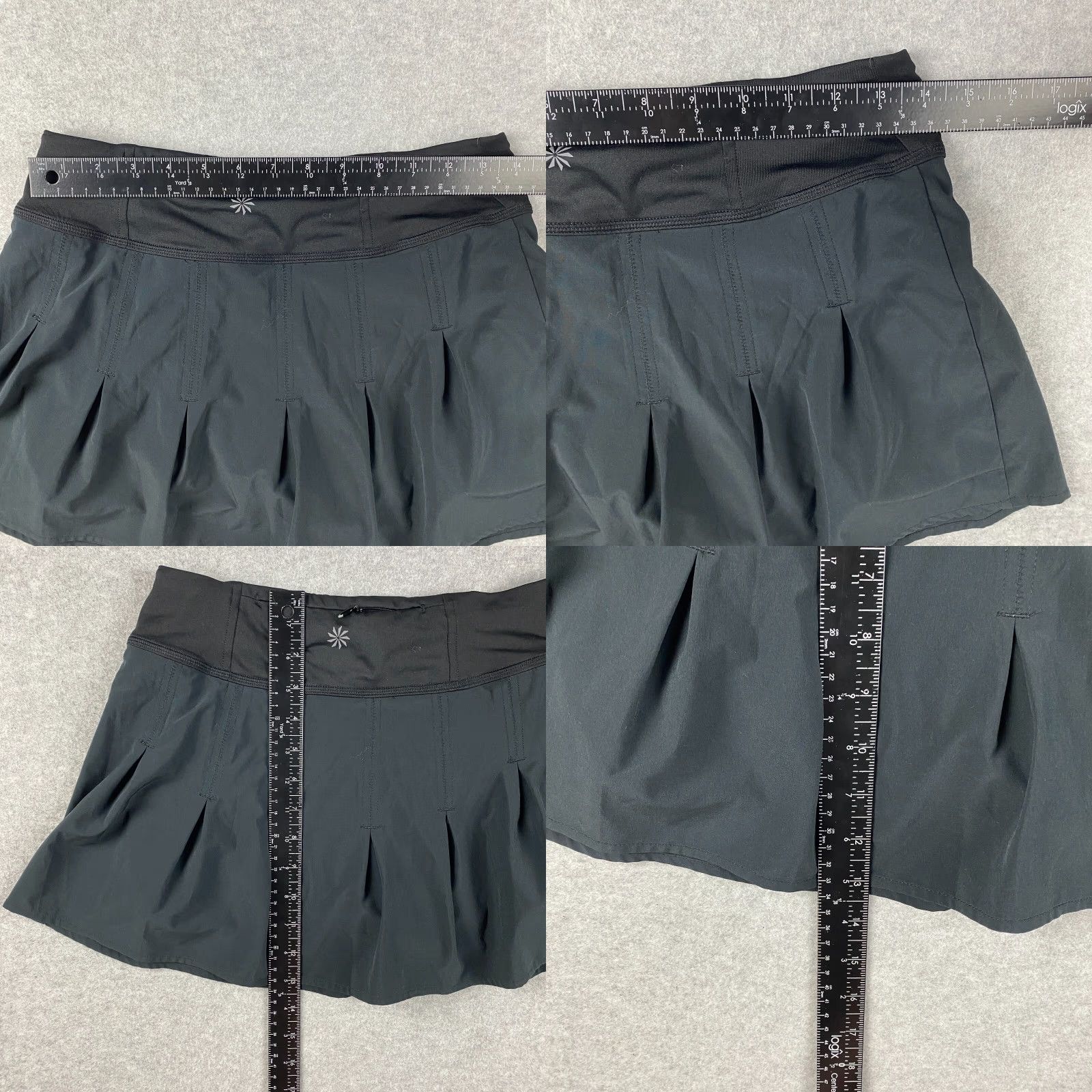 Athleta Athleta Skort Womens XS Black Pleated Zip Pocket Stretch Active Tennis Size ONE SIZE - 8 Thumbnail
