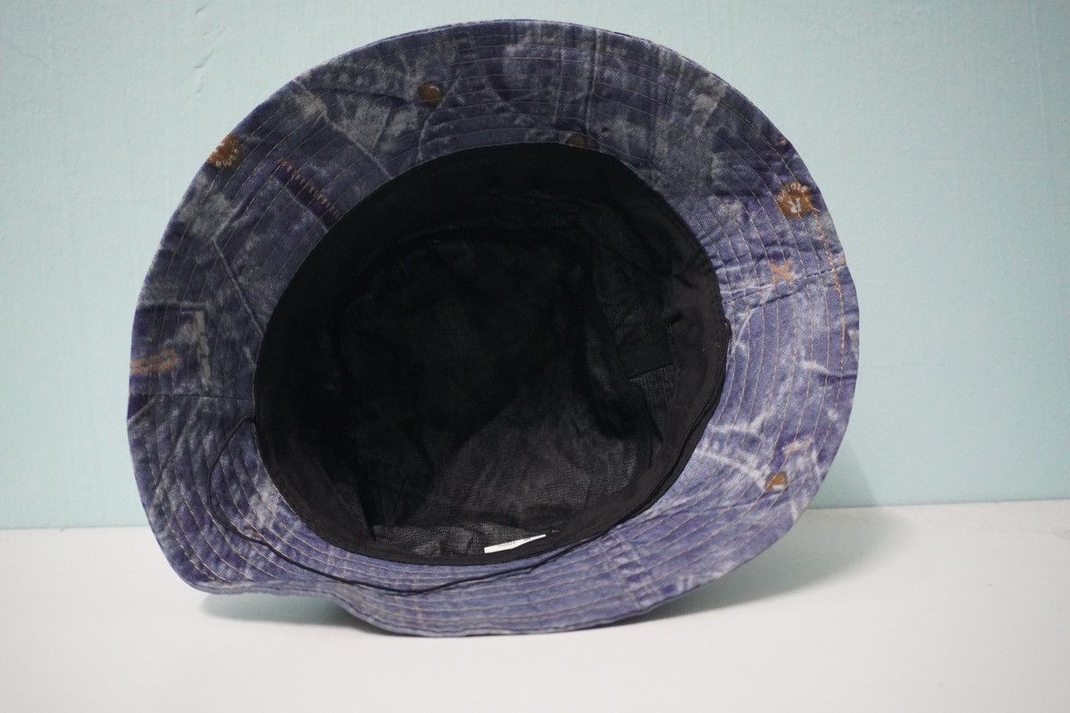 Japanese Brand × Vintage Vtg denim printed bucket hat full over head gear hype Size ONE SIZE - 3 Thumbnail