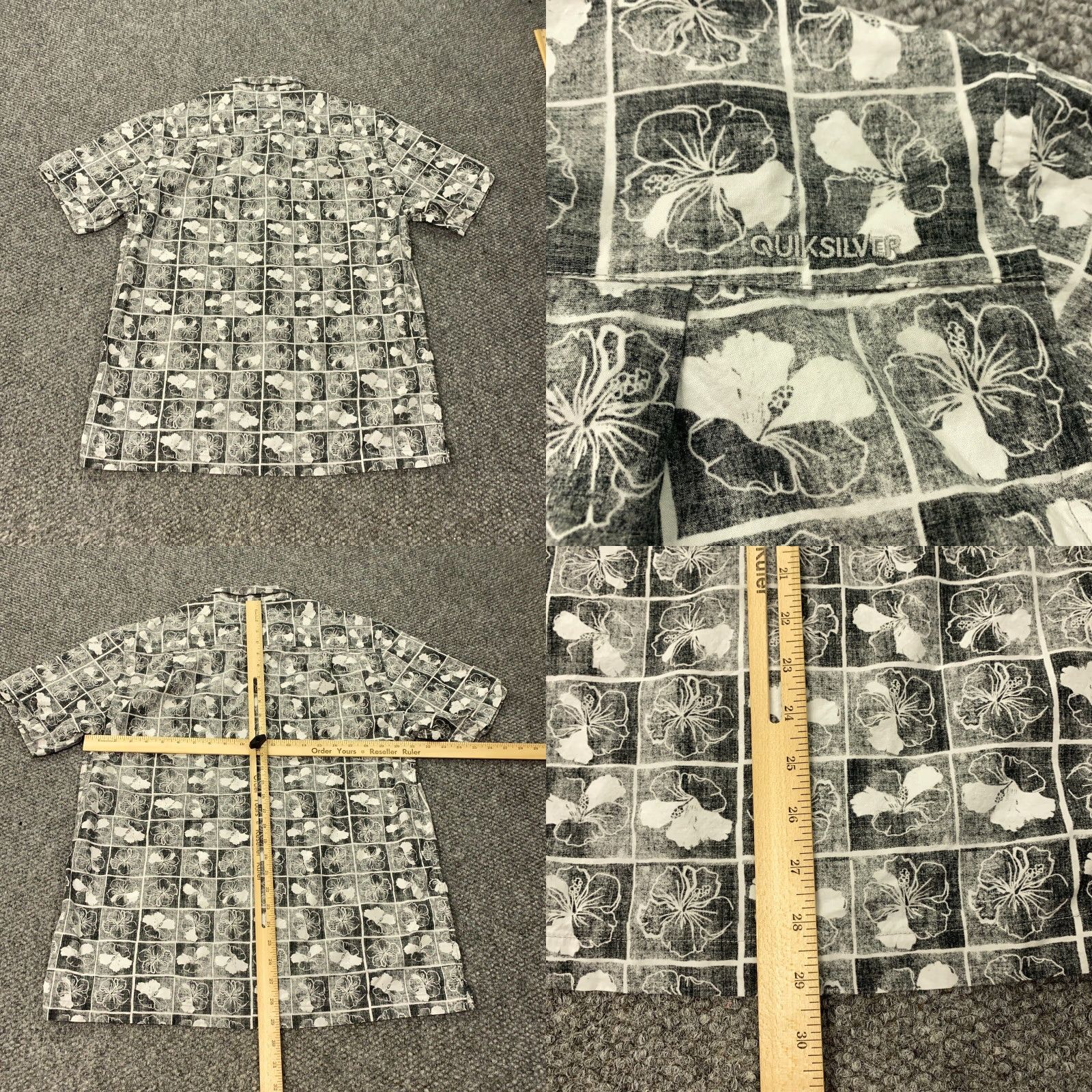 Quiksilver VINTAGE Quicksilver Button-Up Shirt Large Black Floral Regular Fit Tropical Beach Mens Size US L / EU 52-54 / 3 - 8 Thumbnail