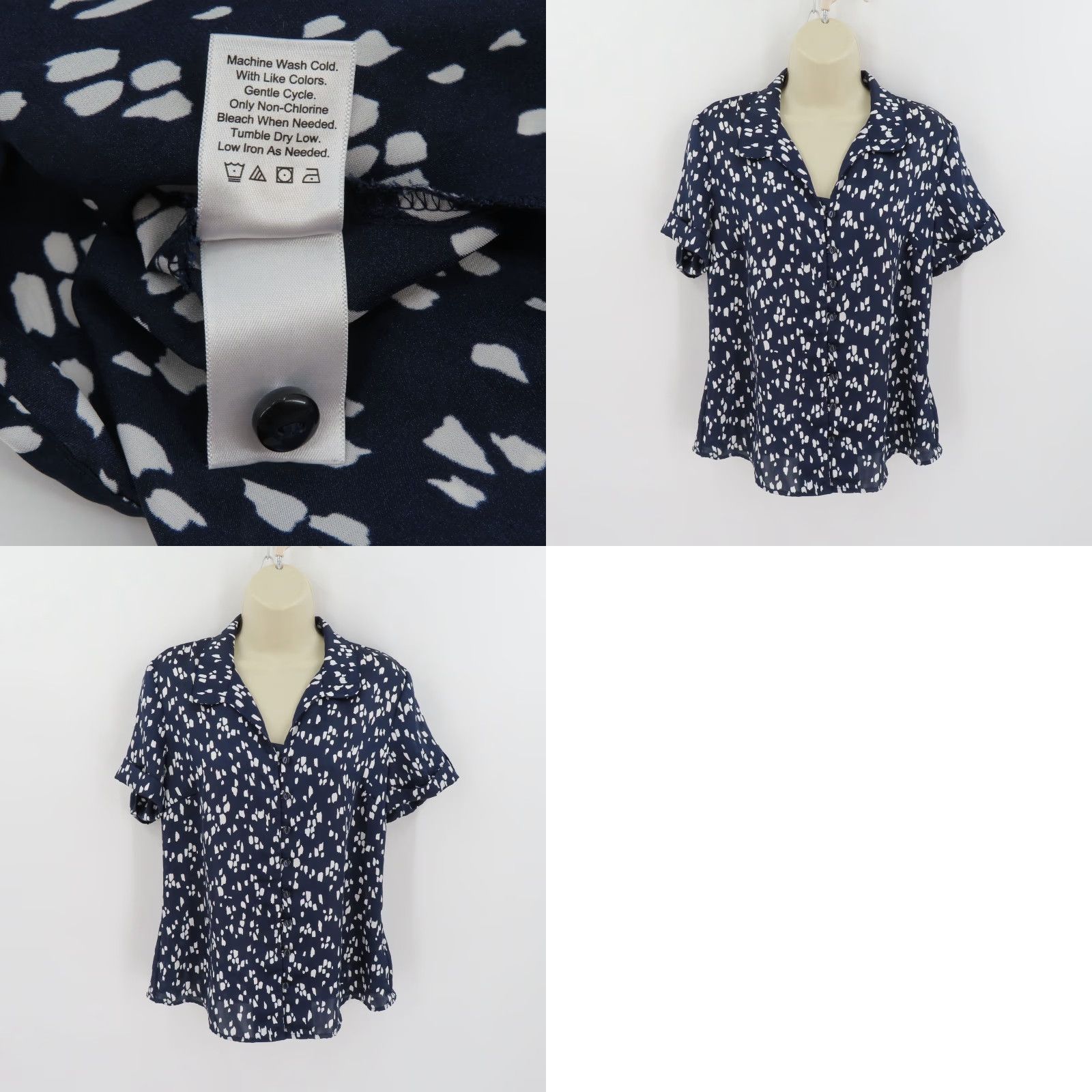 Coldwater Creek VINTAGE? No — Coldwater Creek Shirt Blouse Collared Button Front Short Sleeve Women’s Small Blue White Modern Woman Blouse Shirt Top Mens? Girls? Size S / US 4 / IT 40 - 8 Thumbnail