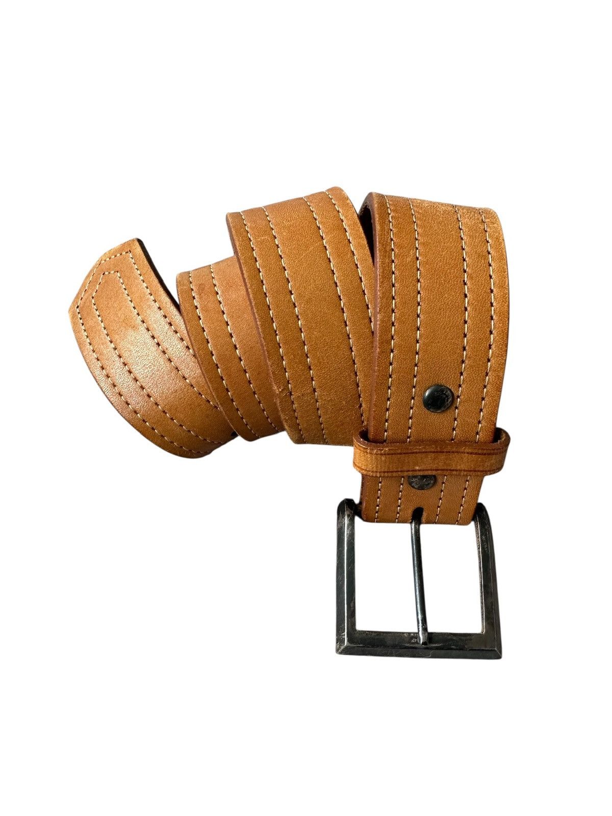 Yohji Yamamoto 00's Y's Bis avant-garde fully leather belt Size 28 - 2 Thumbnail