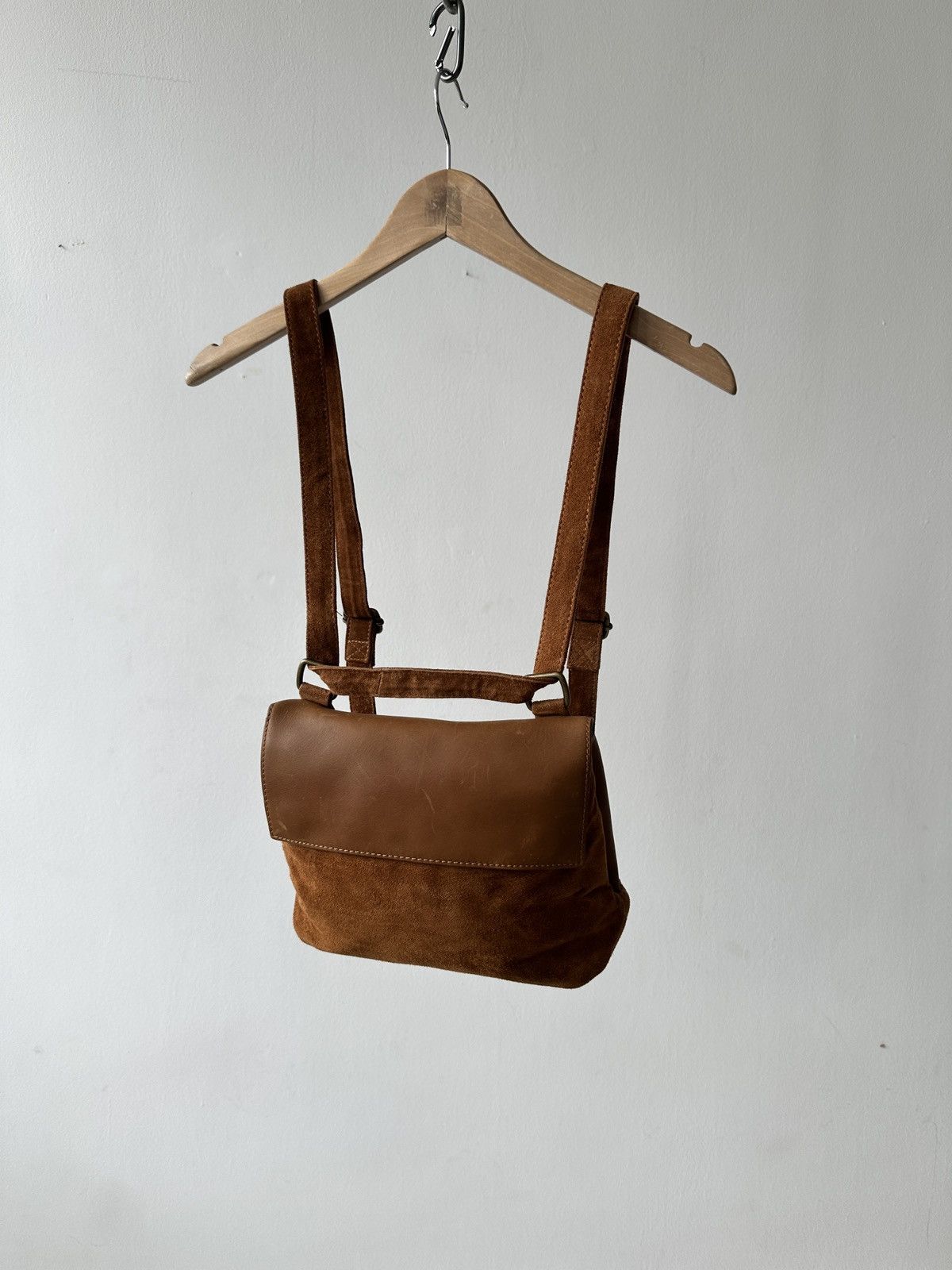 Japanese Brand × Vintage Brown leather shoulder bag backpack with a boho vibe Size ONE SIZE - 7 Thumbnail