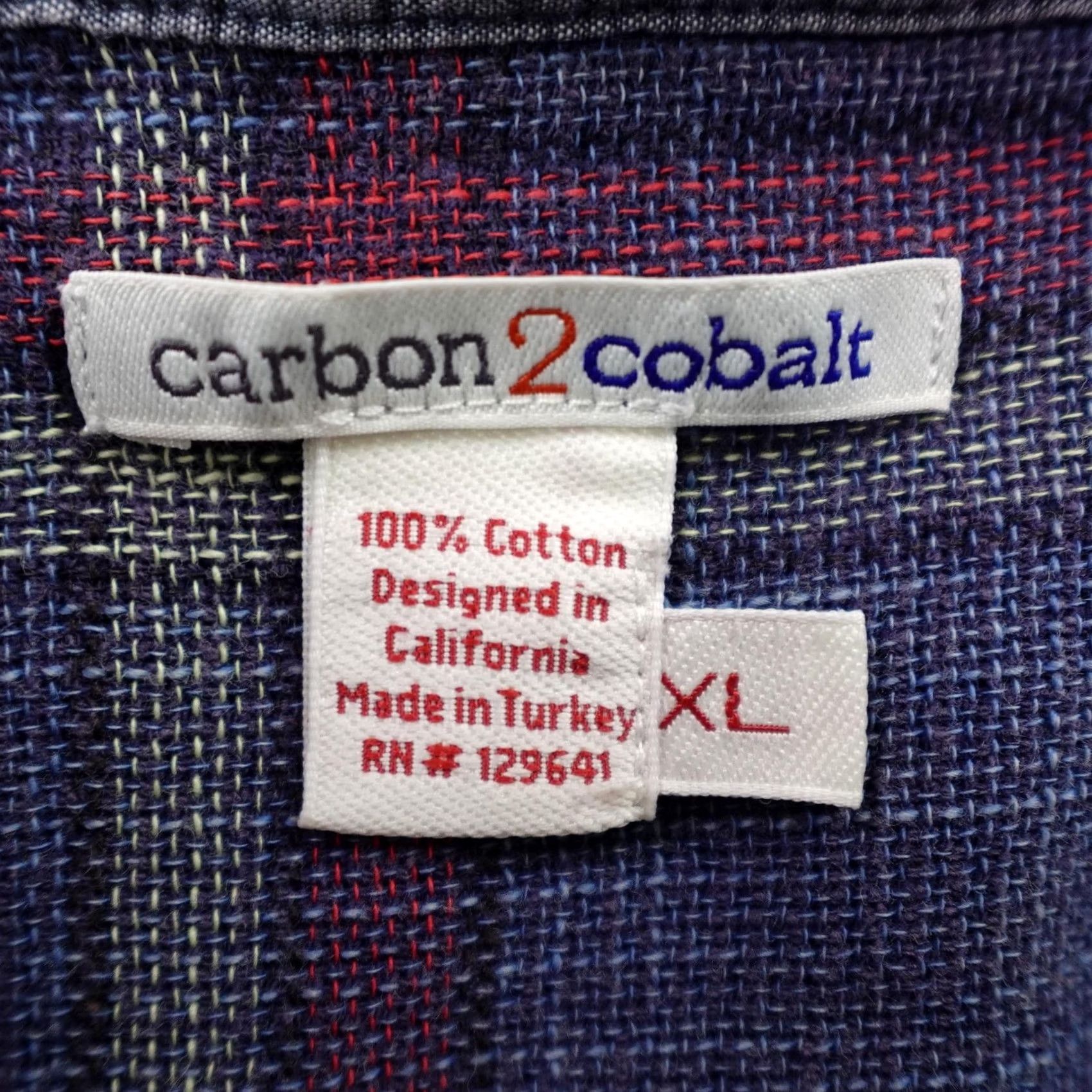 Carbon2Cobalt Carbon 2 Cobalt Shirt Mens XL Blue Red Plaid Short Sleeve Button Casual Size US XL / EU 56 / 4 - 7 Thumbnail