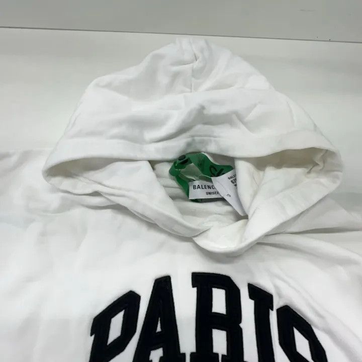 Balenciaga Balenciaga White Logo Hoodie for Women 0079-2507 Size S / US 4 / IT 40 - 7 Thumbnail