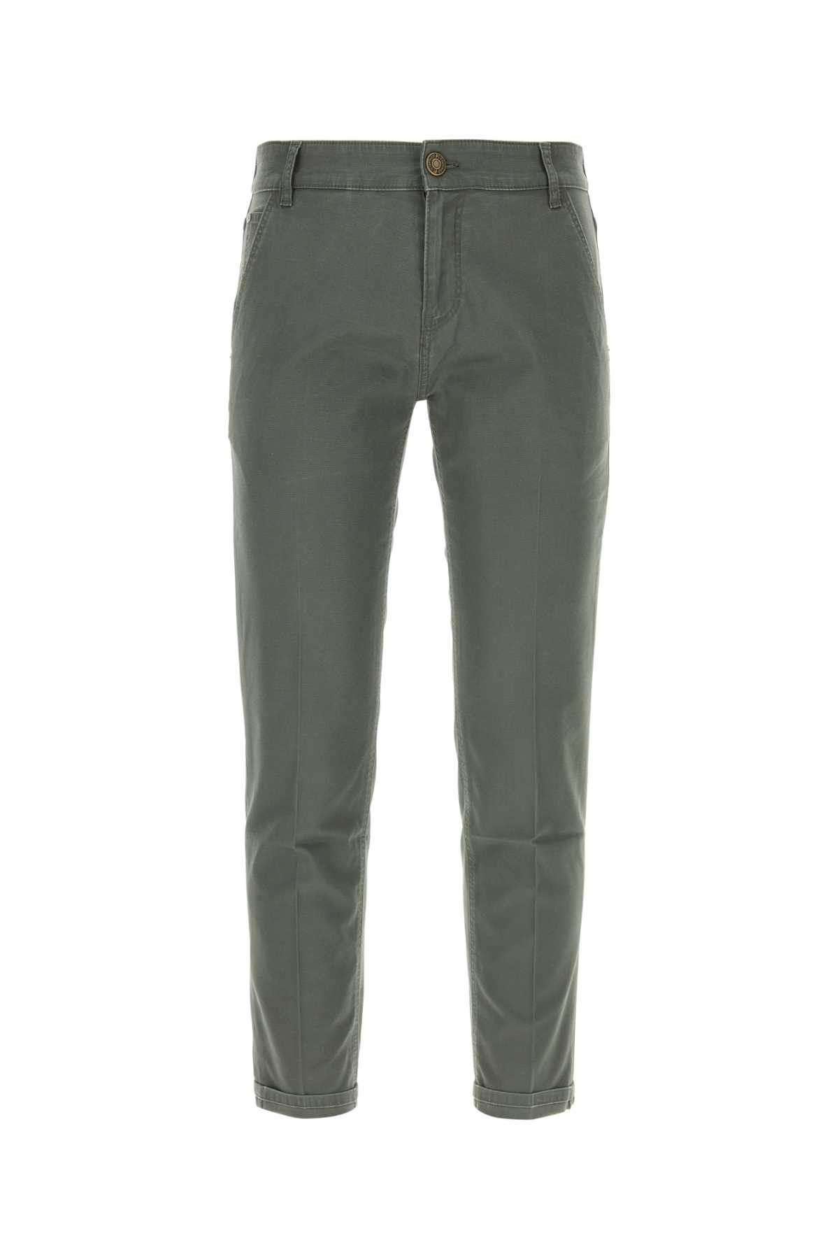 image of Pt Torino Olive Green Stretch Denim Pant, Men's (Size 36)
