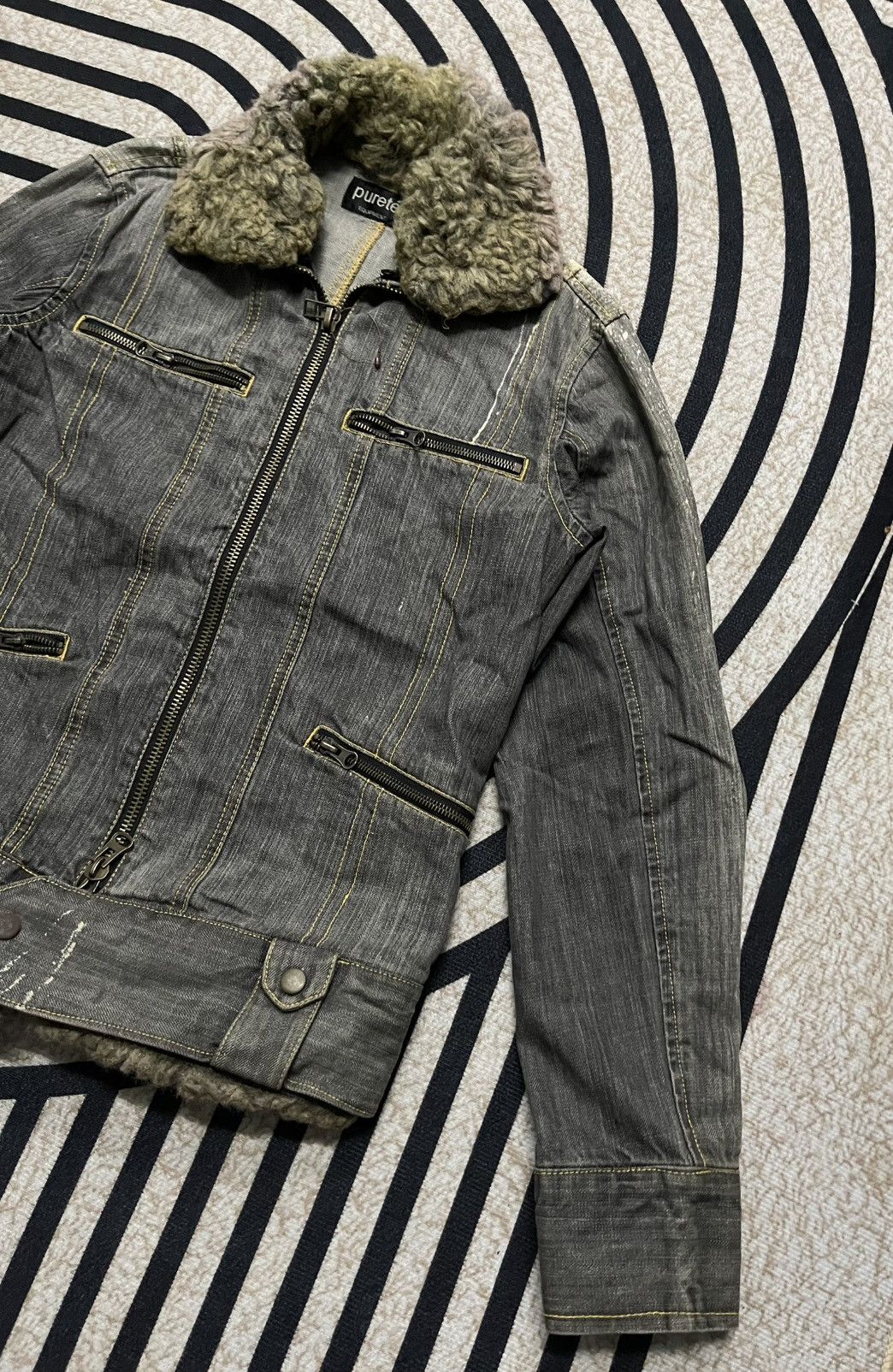 If Six Was Nine × In The Attic × Japanese Brand 2000s L.G.B STYLE DENIM BLEACH JACKET RARE DESIGN Size US M / EU 48-50 / 2 - 4 Thumbnail