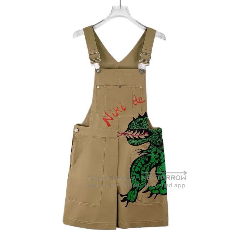 Dior Dior 24 brown dinosaur print cotton strap workwear shorts Size 24" / US 00 / IT 34 - 1 Thumbnail