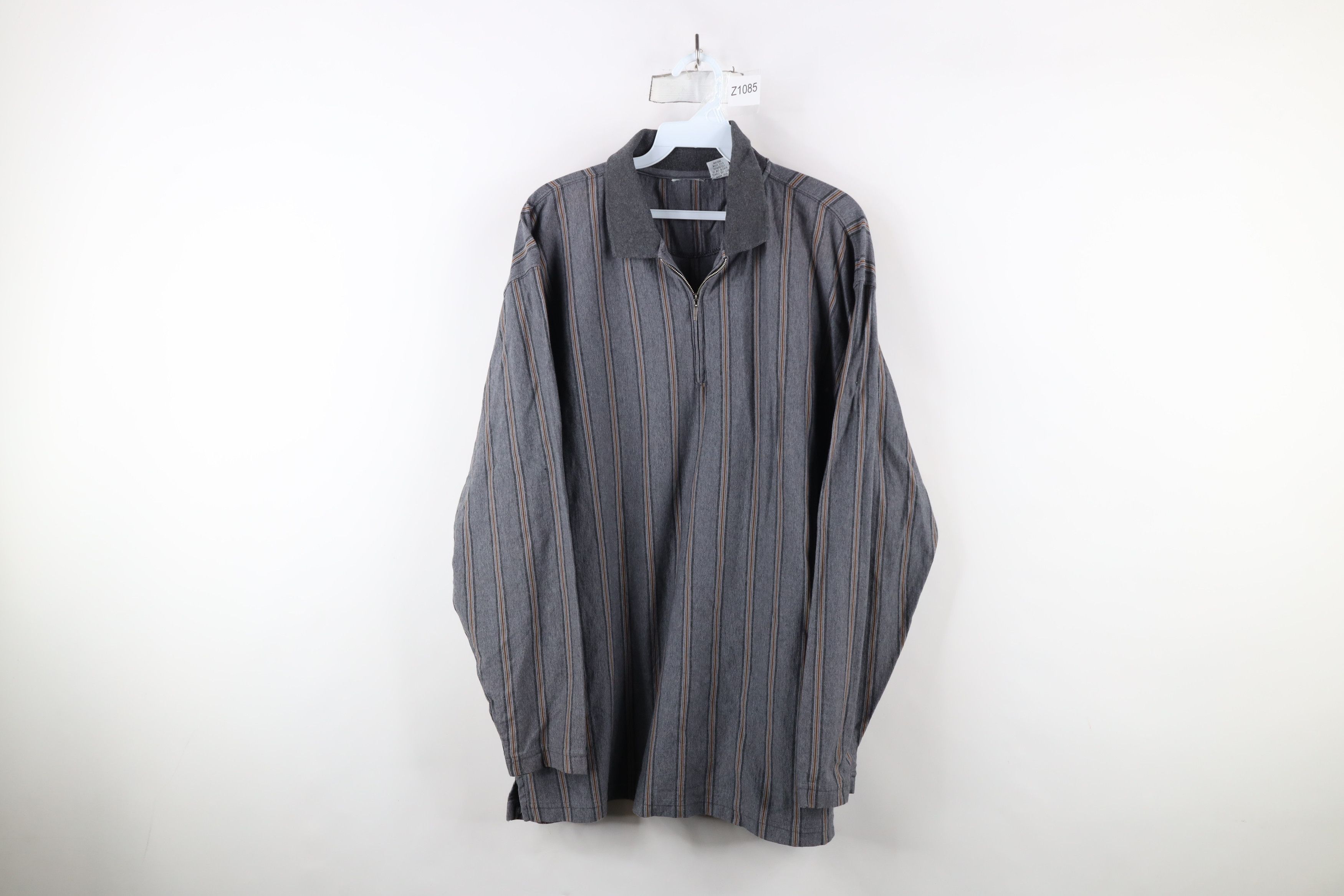 Vintage Vintage 90s Streetwear Baggy Half Zip Long Sleeve Polo Size US L / EU 52-54 / 3 - 1 Thumbnail
