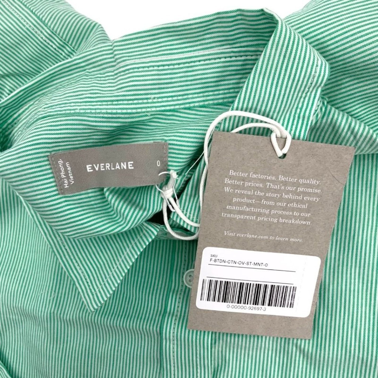 Everlane Everlane 100% Cotton Striped Button Down Oversized Top Sz 0 Size XS / US 0-2 / IT 36-38 - 3 Thumbnail