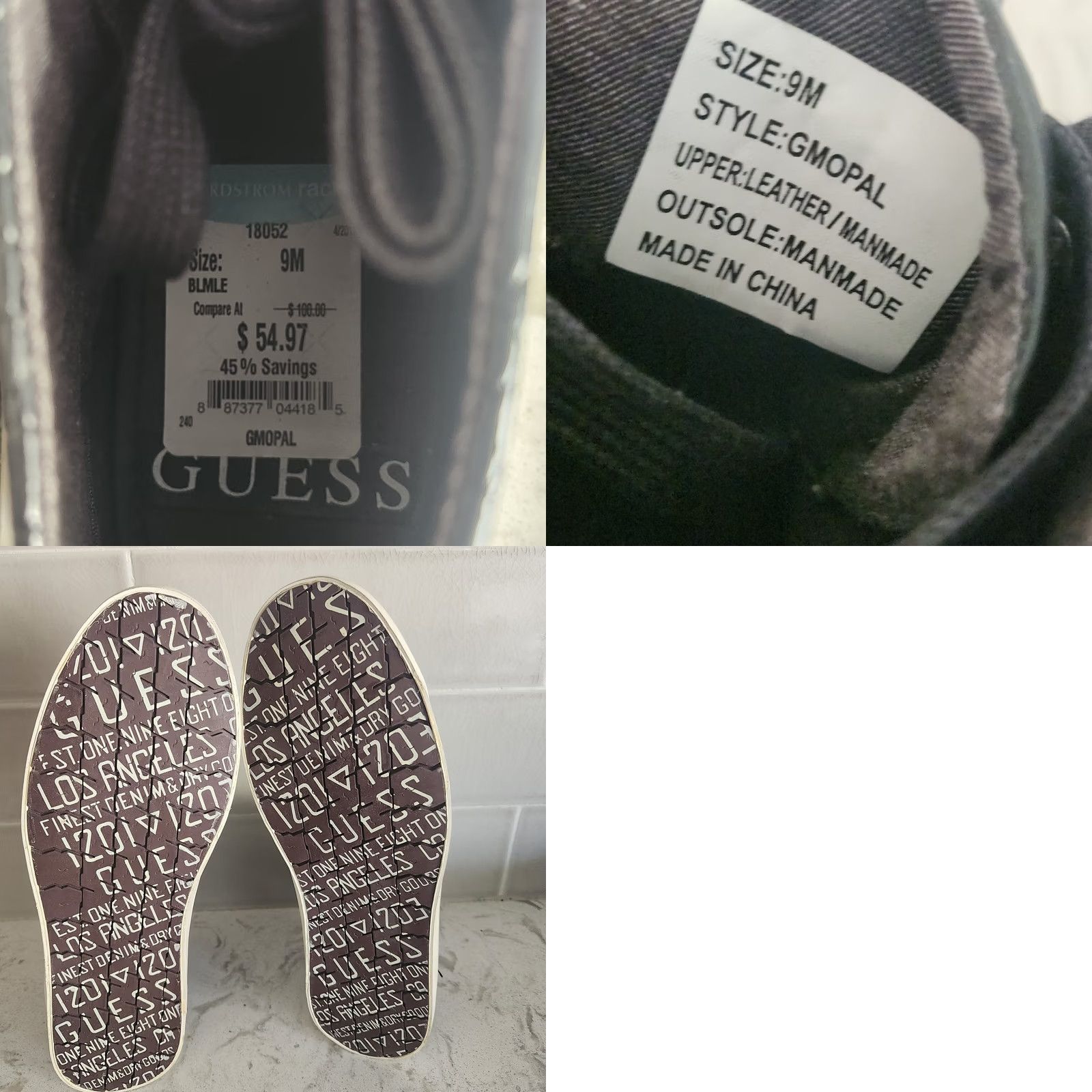 Guess GUESS High Top Sneakers Black Croc Embossed Lace Up Shoes Mens 9 Size US M / EU 48-50 / 2 - 9 Thumbnail