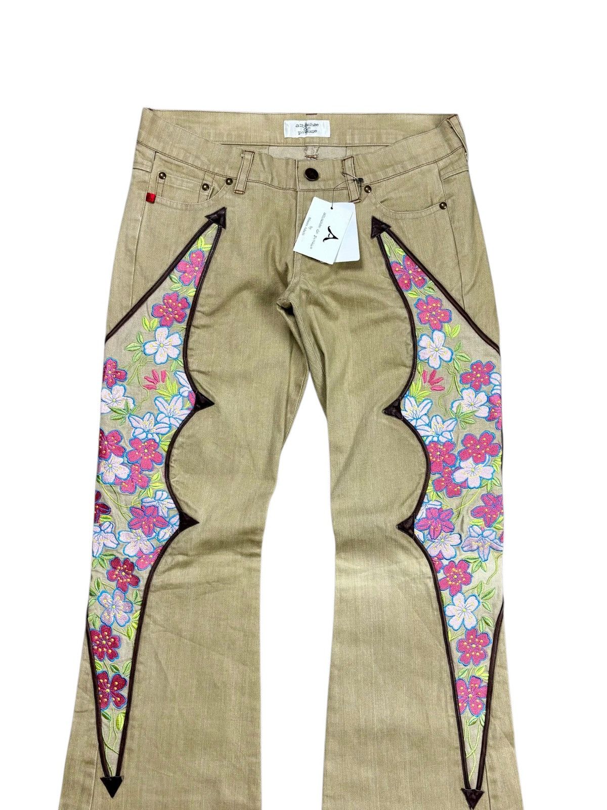 If Six Was Nine 2000s Attache De Prese Mexican Style Patchwork Flared Pants Size US 28 / EU 44 - 5 Thumbnail