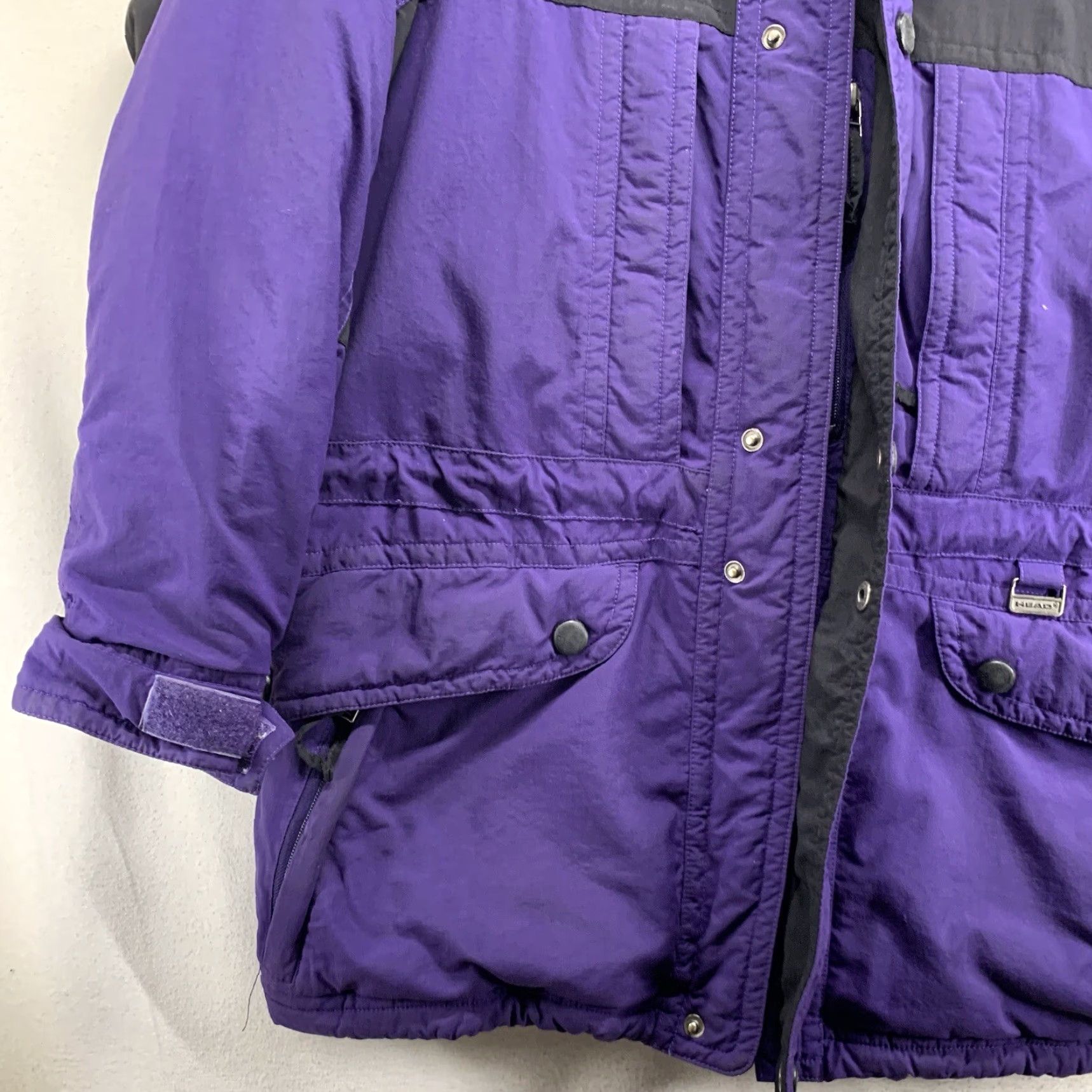 Vintage VINTAGE Head The Exploration 90’s Ski Jacket Parka Mens Medium Purple Black Water Resistant Insulated Lined Pockets Logo Skiing Winter Mens Size US M / EU 48-50 / 2 - 5 Thumbnail