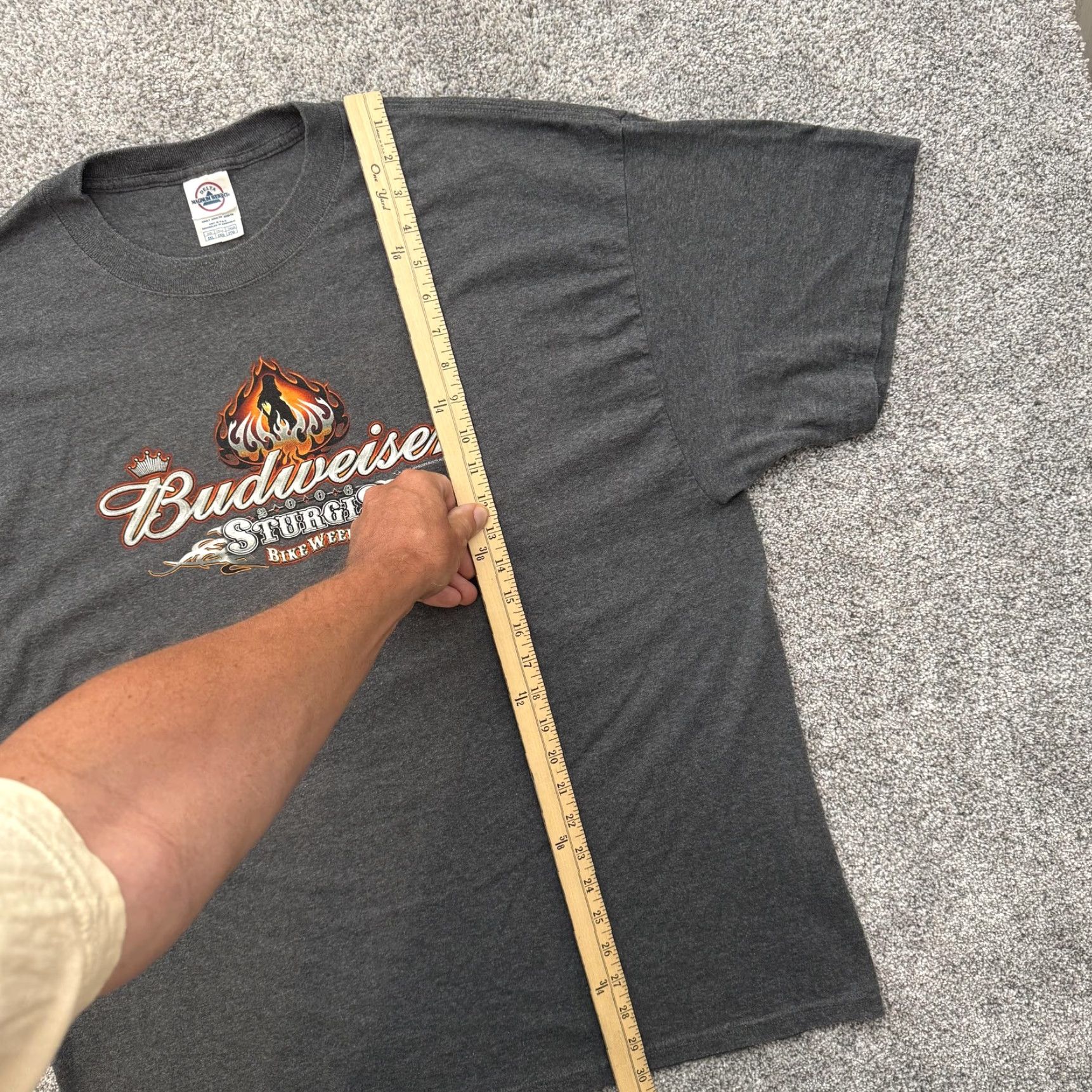 Delta Budweiser Sturgis Bike Week Shirt Mens 2XL Gray Delta Magnum Weight Biker Tee Size US XXL / EU 58 / 5 - 3 Thumbnail