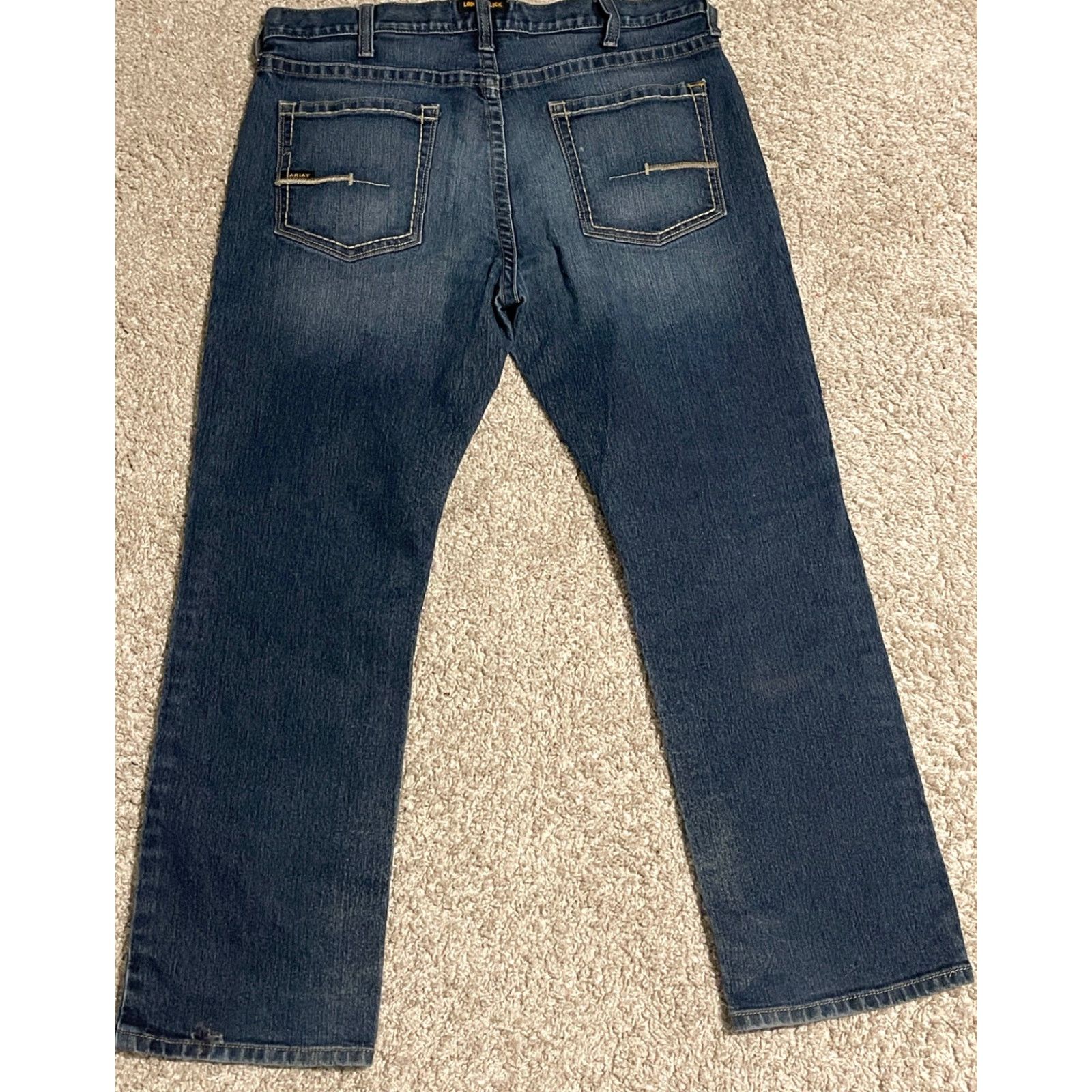 Ariat Ariat Rebar M5 Slim Straight Jeans 38x31.5 Medium Wash Cotton Blend Jeans Mens Size US 38 / EU 54 - 3 Thumbnail